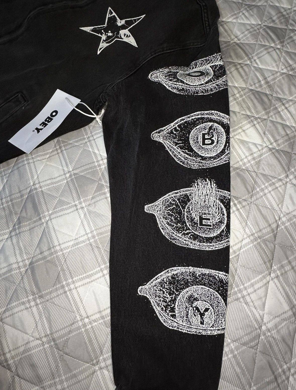 Obey Obey Propaganda Dreams Black Denim Jacket Urban Outfitters Size US M / EU 48-50 / 2 - 6 Thumbnail