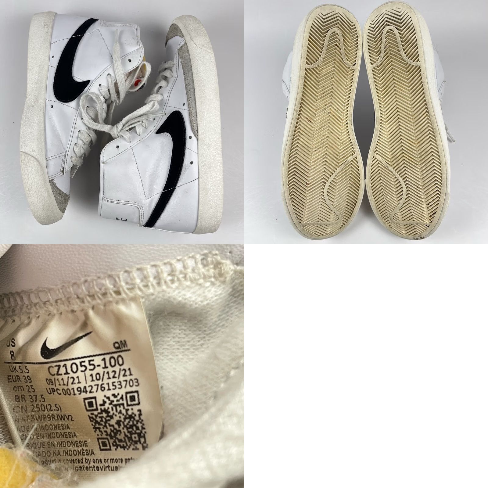 Nike Nike Blazer Mid '77 Women’s Size 8 White Black Athletic Sneakers CZ1055-100 Size M / US 6-8 / IT 42-44 - 8 Thumbnail