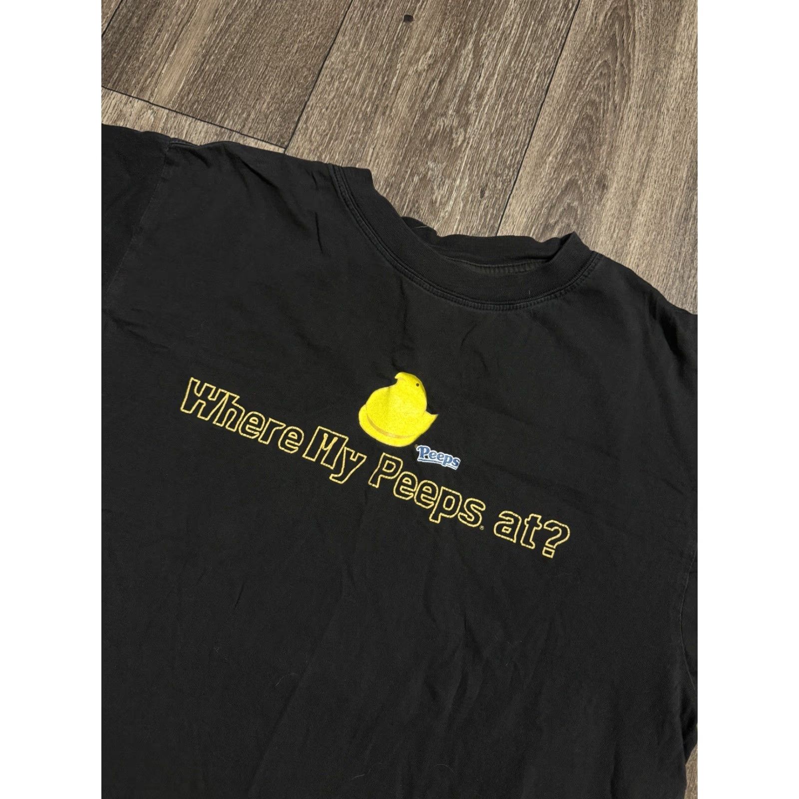 Vintage VINTAGE Y2K Where’s My Peeps At Marshmallow Candy Promo T-Shirt Black Medium Mens Size US M / EU 48-50 / 2 - 2 Thumbnail
