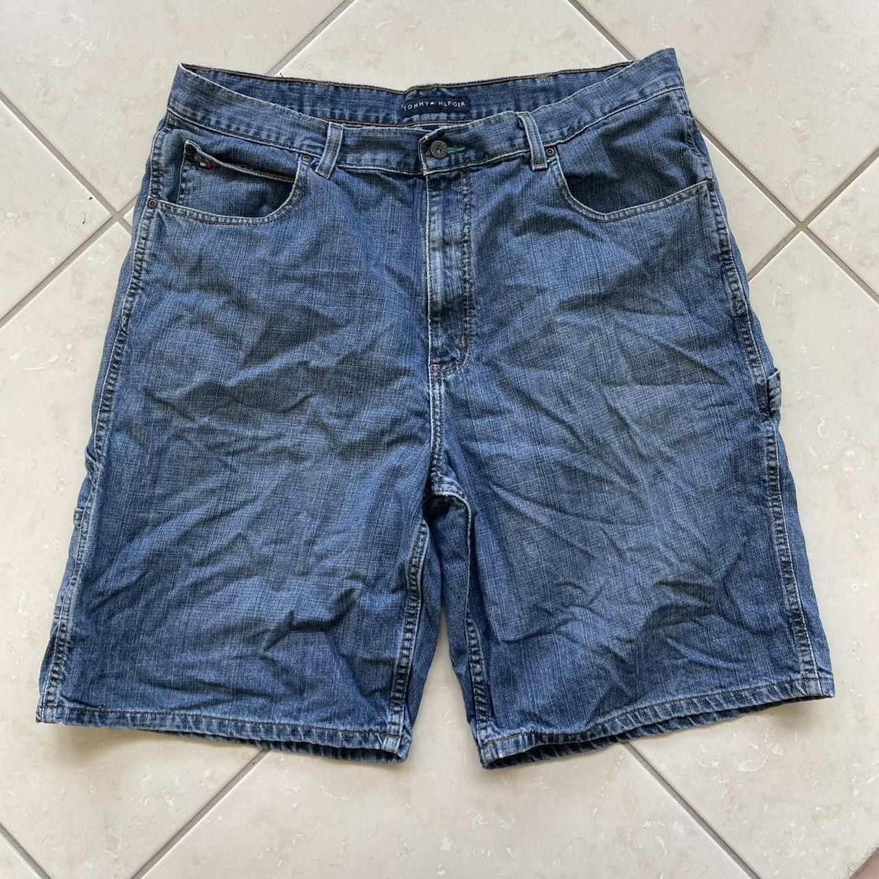 Tommy Hilfiger Vintage Y2K 90's Tommy Hilfiger Carpenter Jean Shorts Size US 38 / EU 54 - 2 Thumbnail