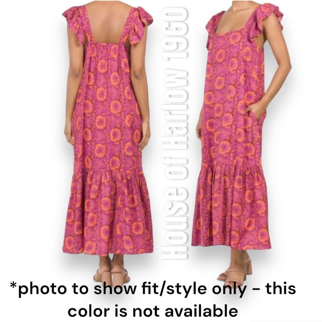 Other House of Harlow 1960 Molly Ivory Maxi Dress Boho Prairie Printed Women’s Small Size S / US 4 / IT 40 - 4 Thumbnail