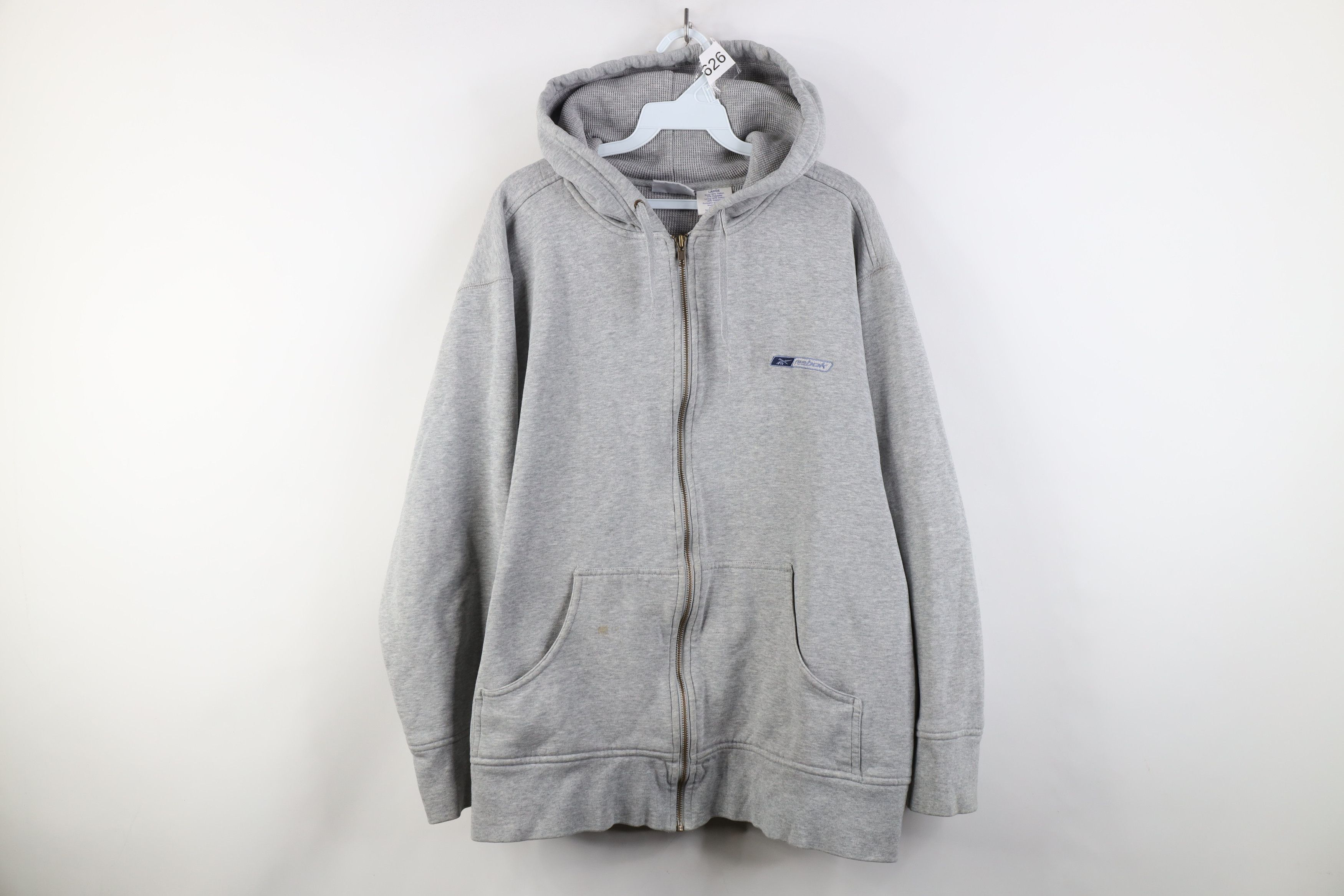 Reebok Vintage 90s Reebok Spell Out Full Zip Hoodie Sweatshirt Size US L / EU 52-54 / 3 - 1 Thumbnail