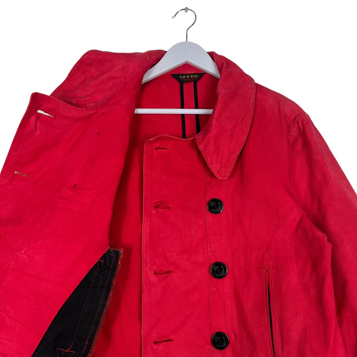 Japanese Brand 🔥 LET IT RIDE REAL CLOTHING RED NAVY DOUBLE BREAST COAT Size US M / EU 48-50 / 2 - 9 Thumbnail