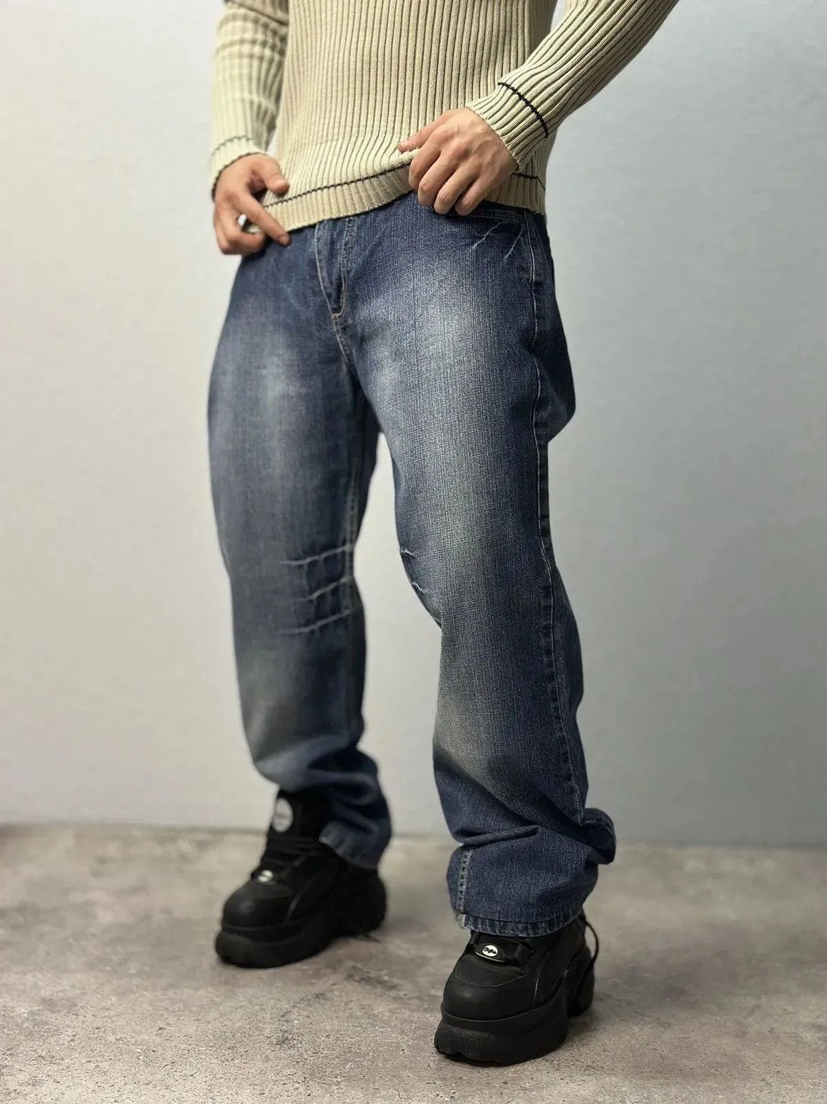 14th Addiction Vintage Diesel Bontage Denim Cargo Pants Avantgarde Luxury Size US 36 / EU 52 - 2 Thumbnail