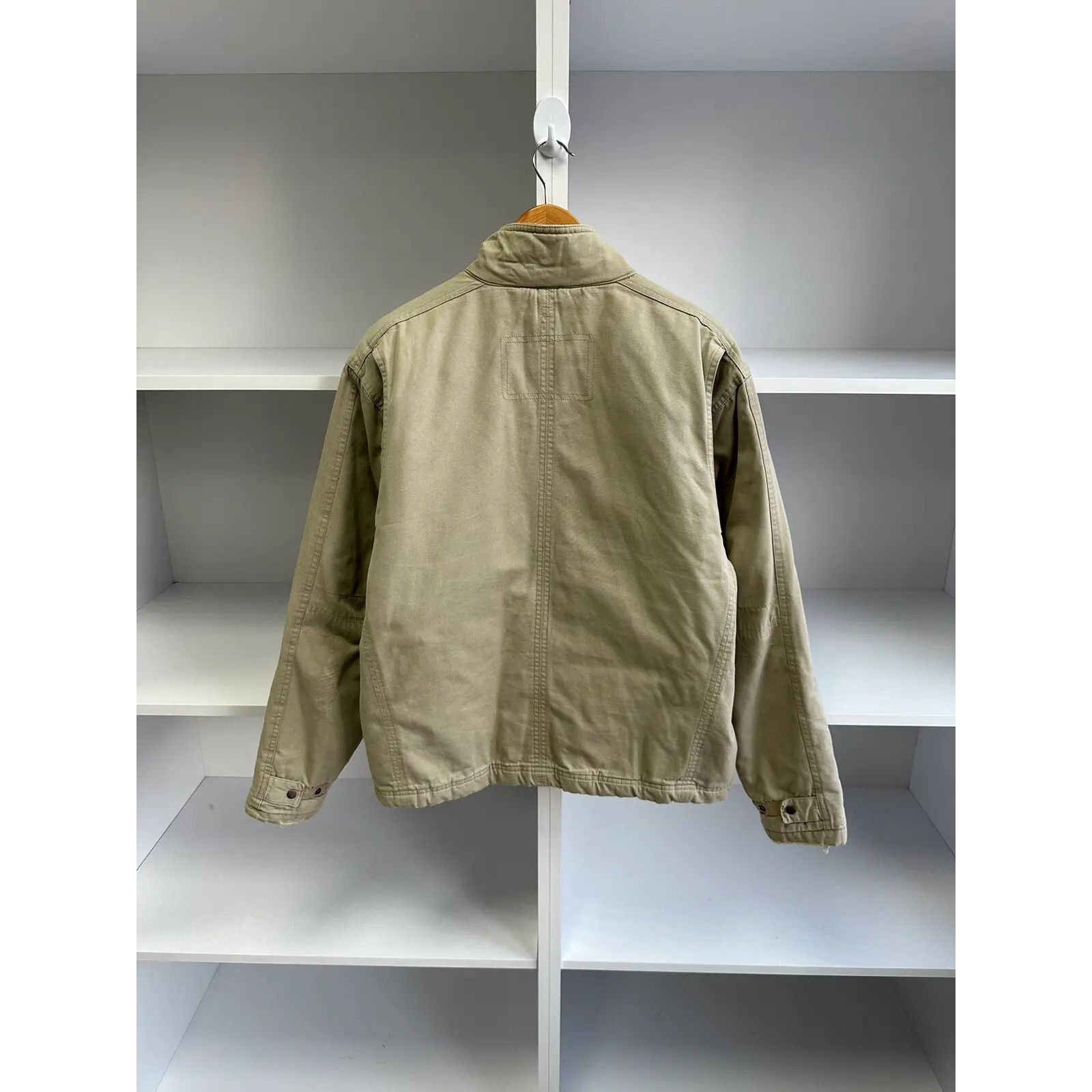 Nike VTG Nike Detroit Style Heavy Beige Bomber Jacket Size US L / EU 52-54 / 3 - 11 Thumbnail