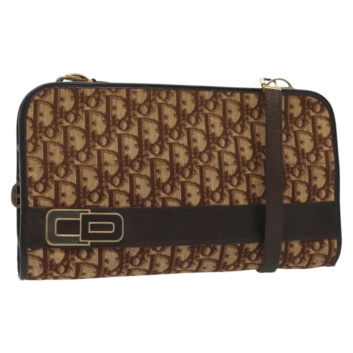 Dior DIOR Trotter Canvas Shoulder Bag Brown Gold Size ONE SIZE - 1 Thumbnail