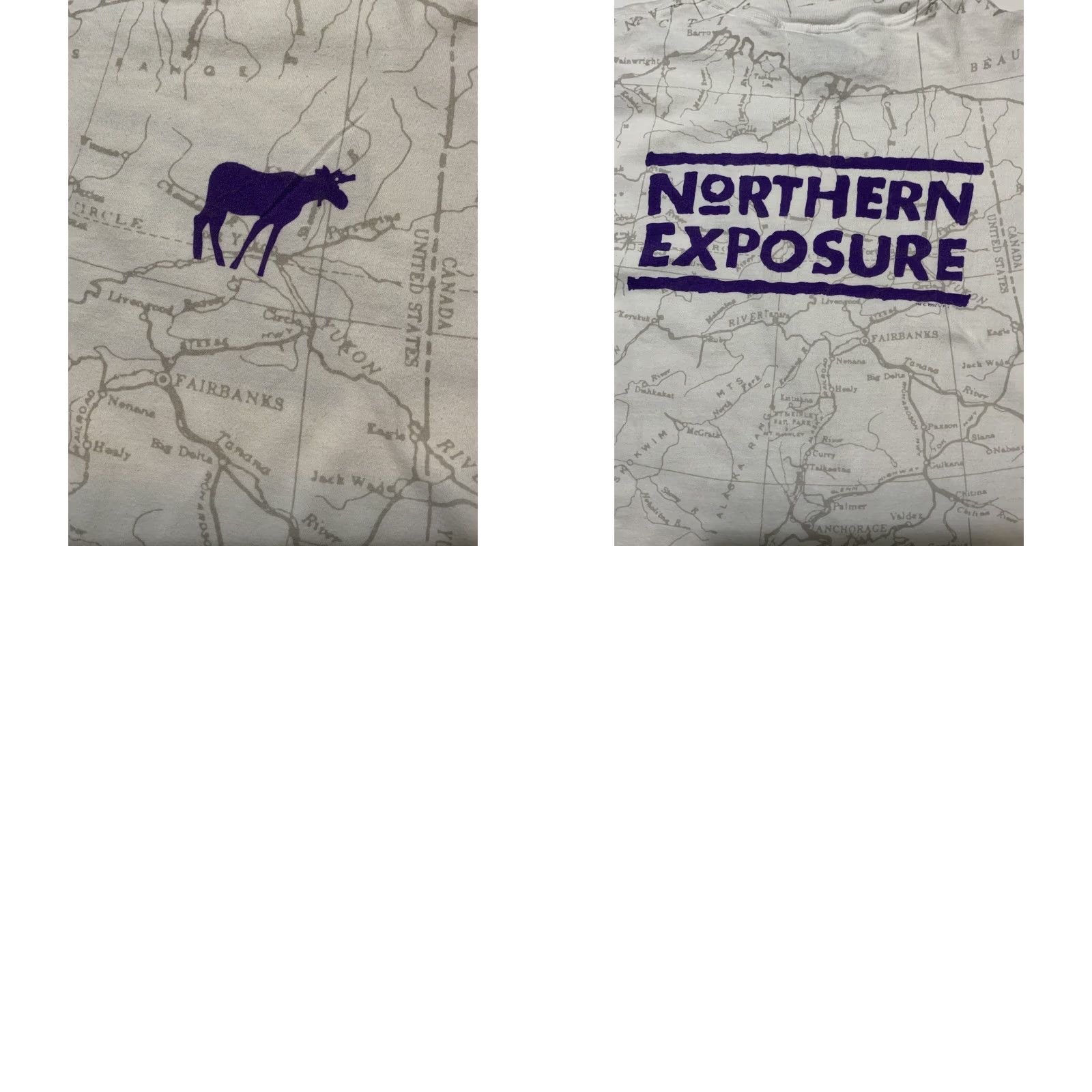 Vintage VINTAGE ONEITA Northern Exposure Alaska AOP Map CBS TV Series T-Shirt XL White Short Sleeve Mens/N/A Size US XL / EU 56 / 4 - 8 Thumbnail