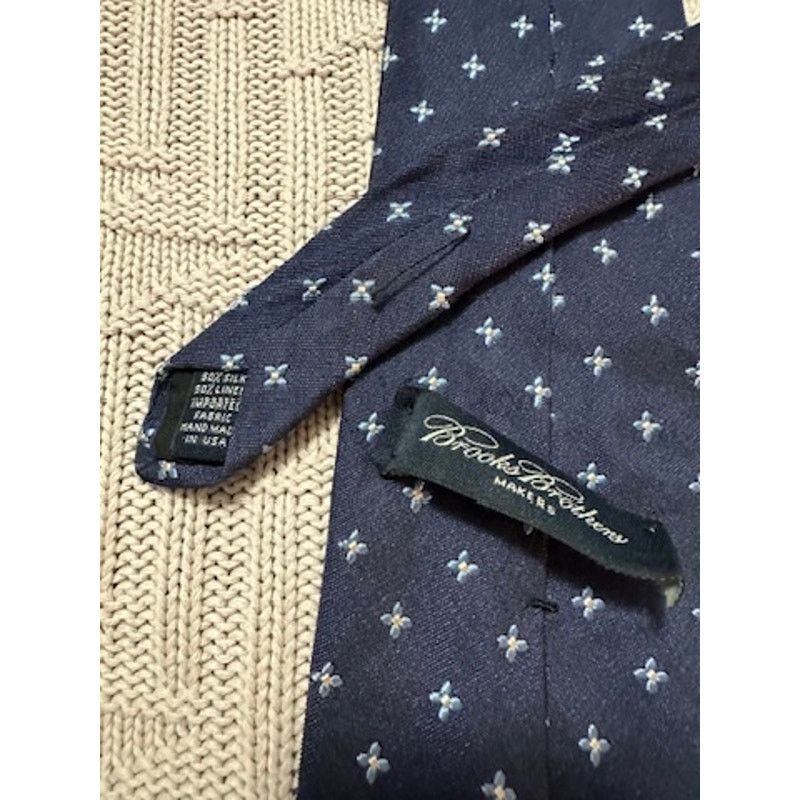 Brooks Brothers Brooks Brothers blue cross print linen silk blend tie Size ONE SIZE - 2 Thumbnail