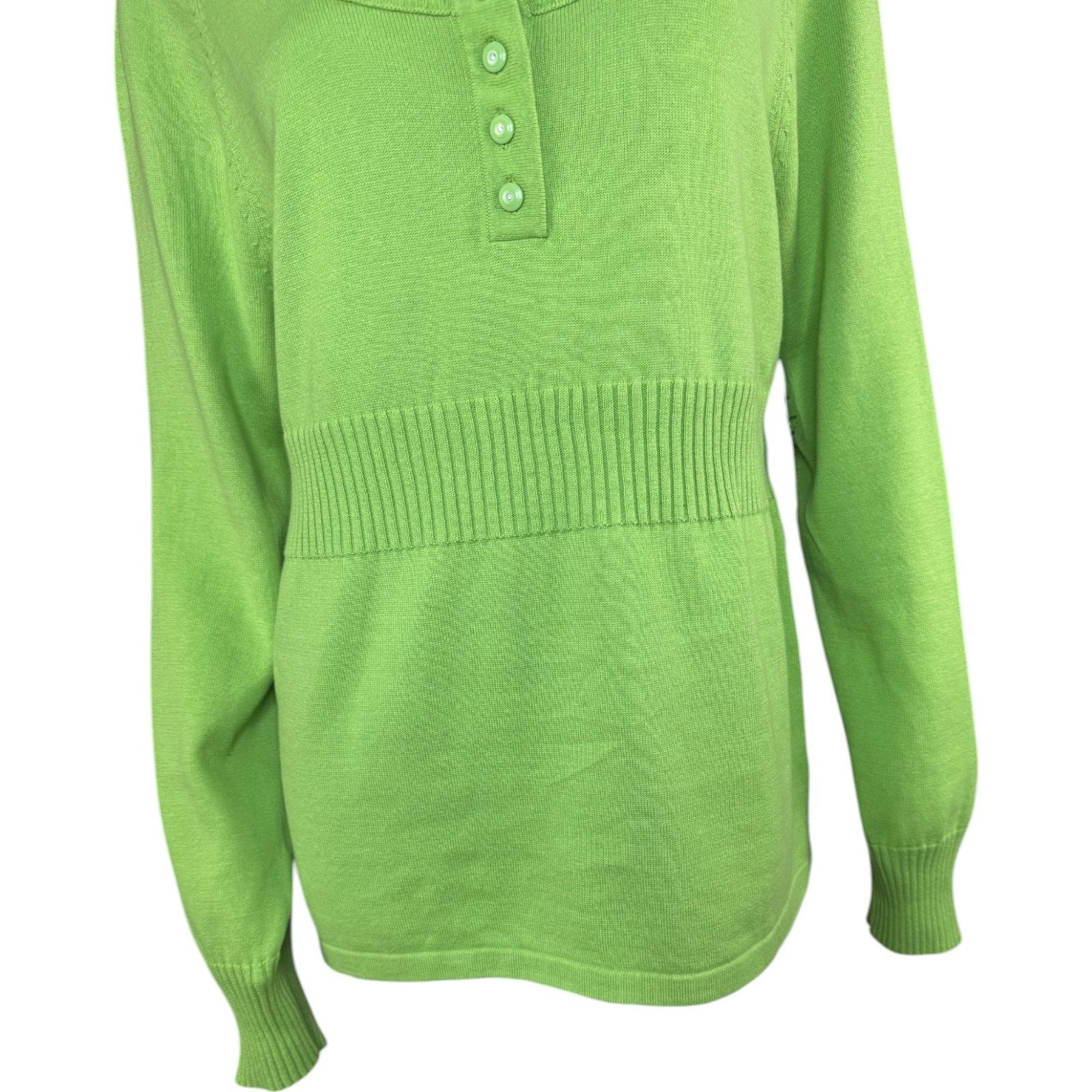 Jones New York Jones New York Sport Green Henley Sweater Green XL NWT Size XL / US 12-14 / IT 48-50 - 8 Thumbnail