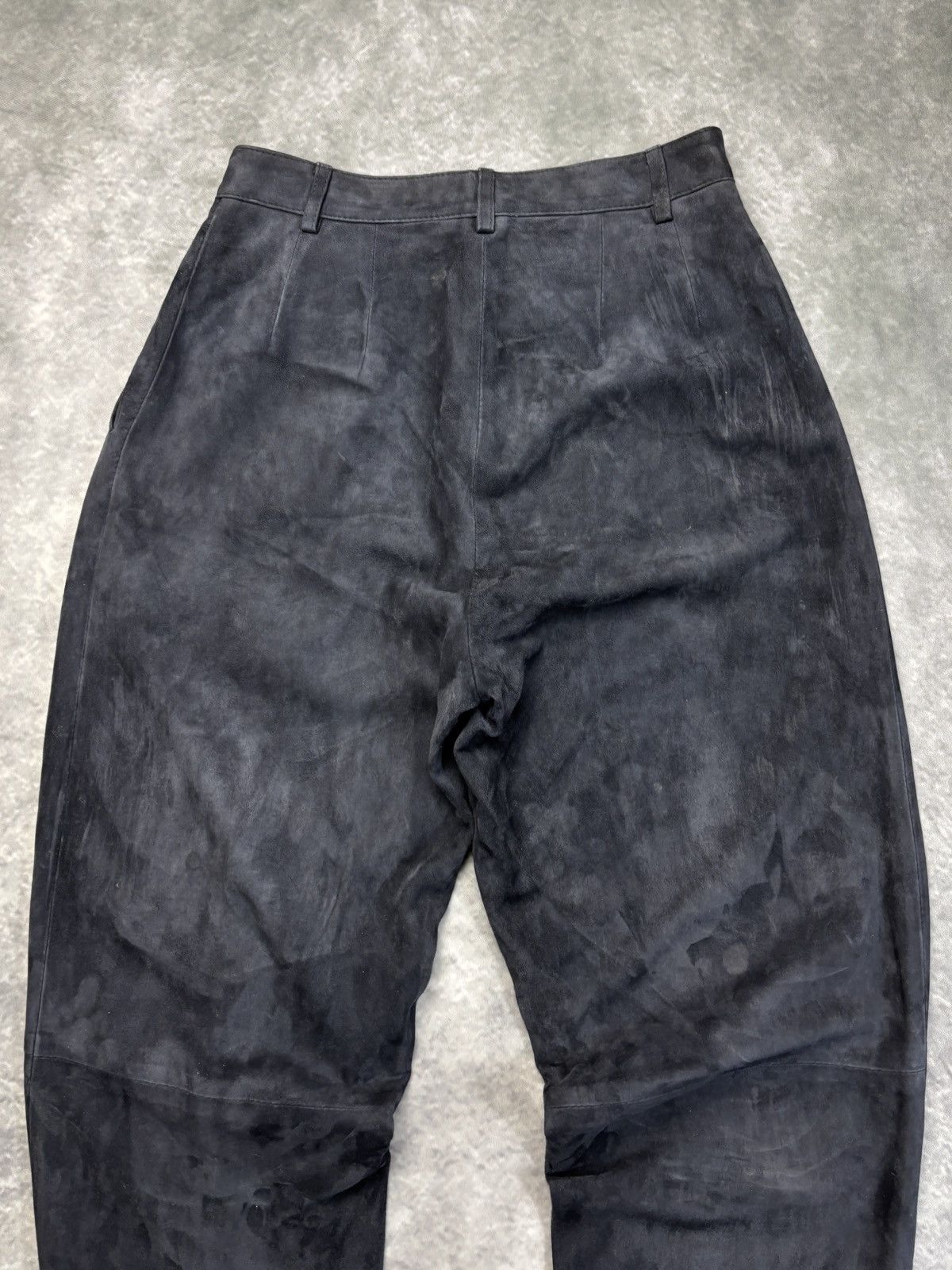 Giorgio Armani × Vintage 1980s Giorgio Armani Suede Pants Vintage Borgonuovo Black 44 Size 30" / US 8 / IT 44 - 15 Thumbnail