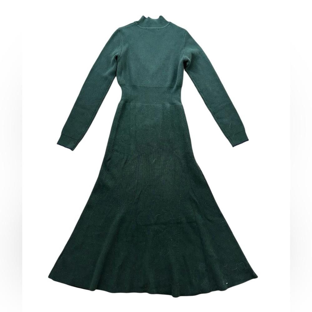 MOUSSY Moussy Knit Ribbed Long Sleeve Midi Green Dress Size Small Size S / US 4 / IT 40 - 2 Thumbnail