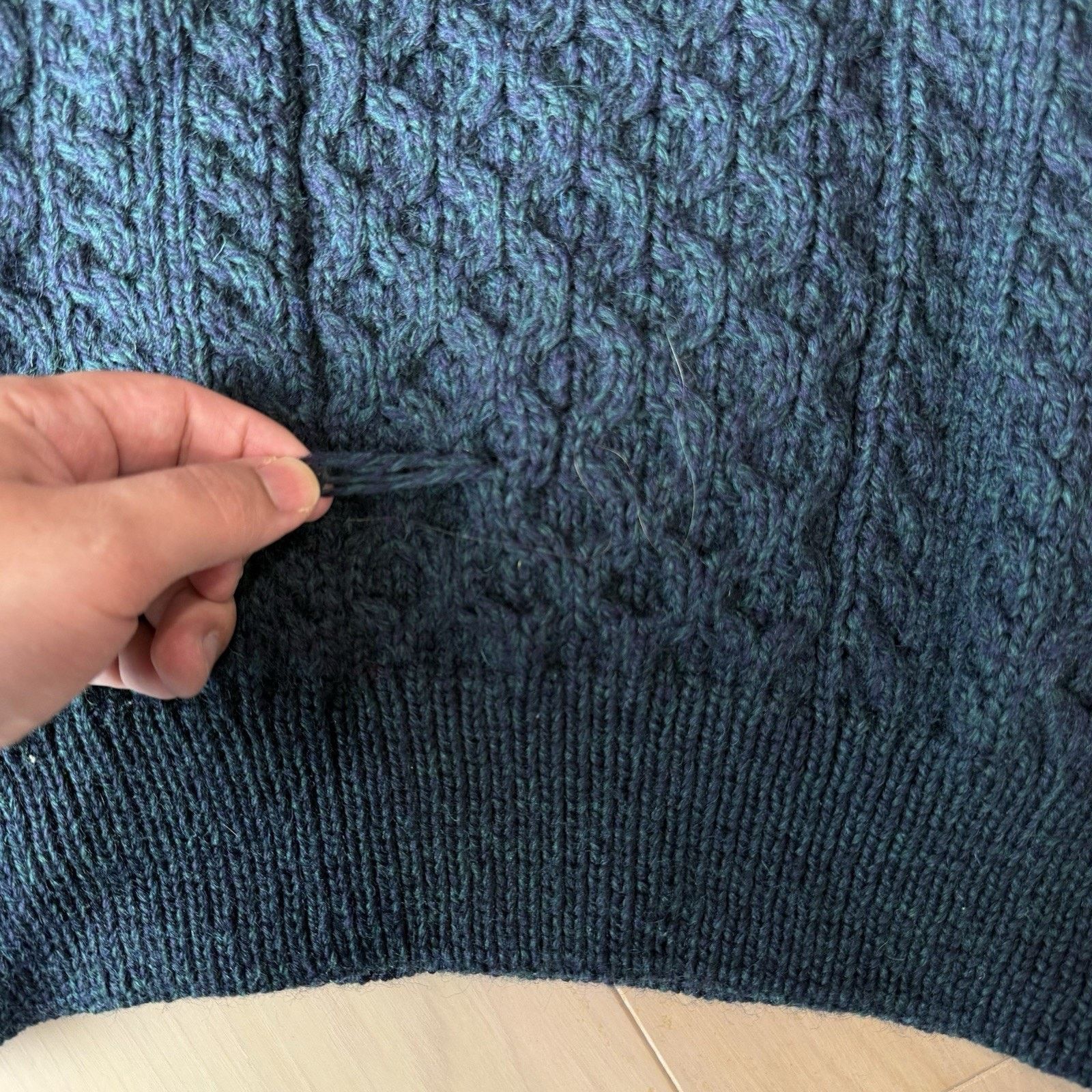 Aran Crafts × Vintage Aran Crafts Cable Knit Sweater Green Wool Ireland Fisherman Size US XL / EU 56 / 4 - 6 Thumbnail