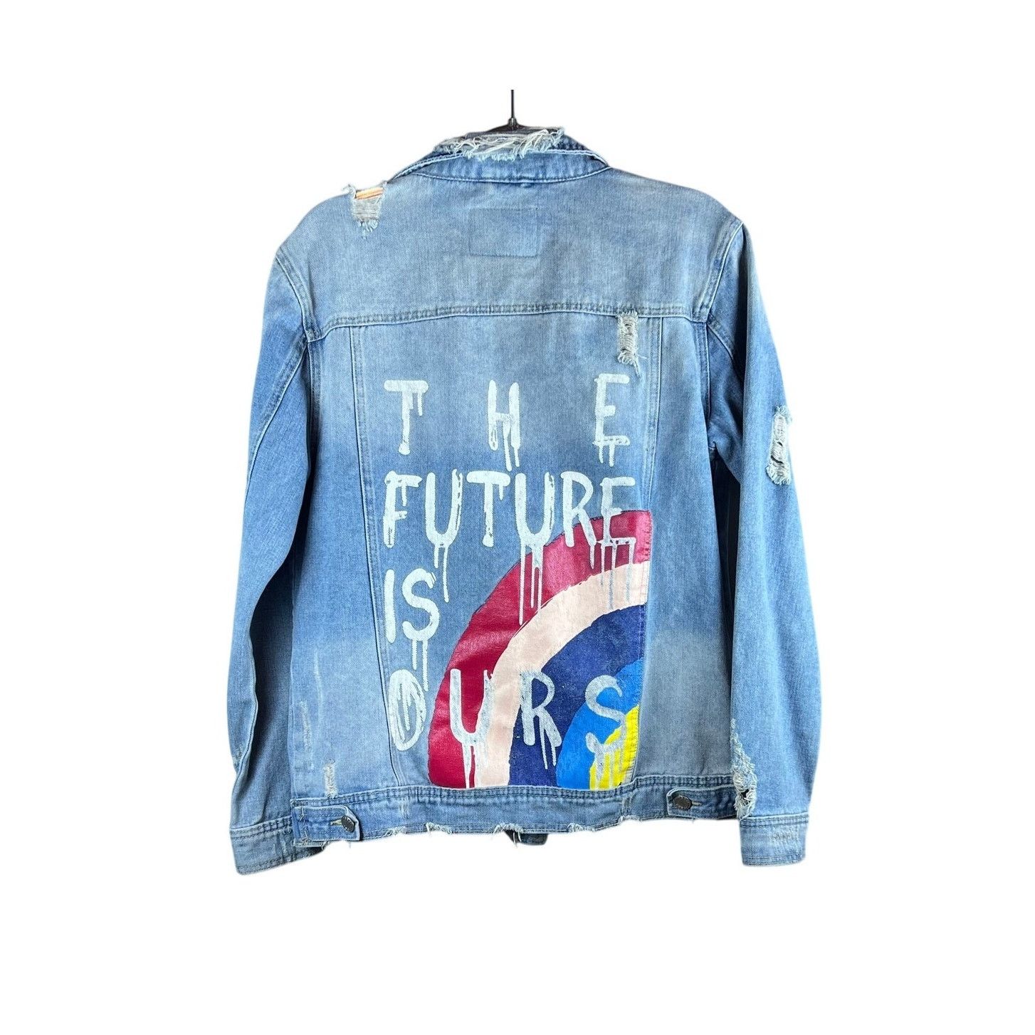 Other BBJ Los Angeles Distressed Denim Jacket Graphic Trucker M Size M / US 6-8 / IT 42-44 - 6 Thumbnail