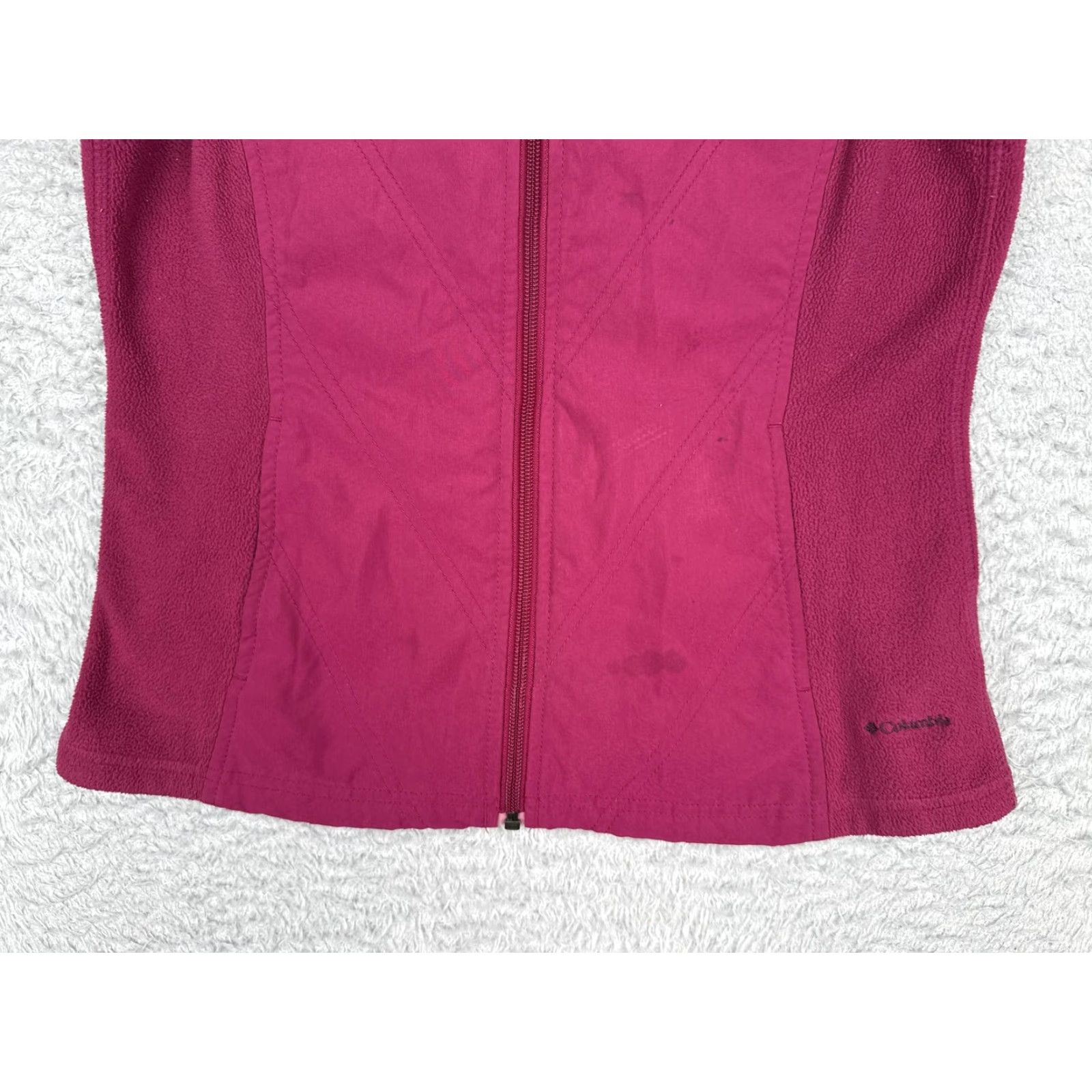 Layer 8 Columbia Vest XS Pink Full Zip Fleece Softshell Outdoor Hiking Layer Womens Size XS / US 0-2 / IT 36-38 - 5 Thumbnail
