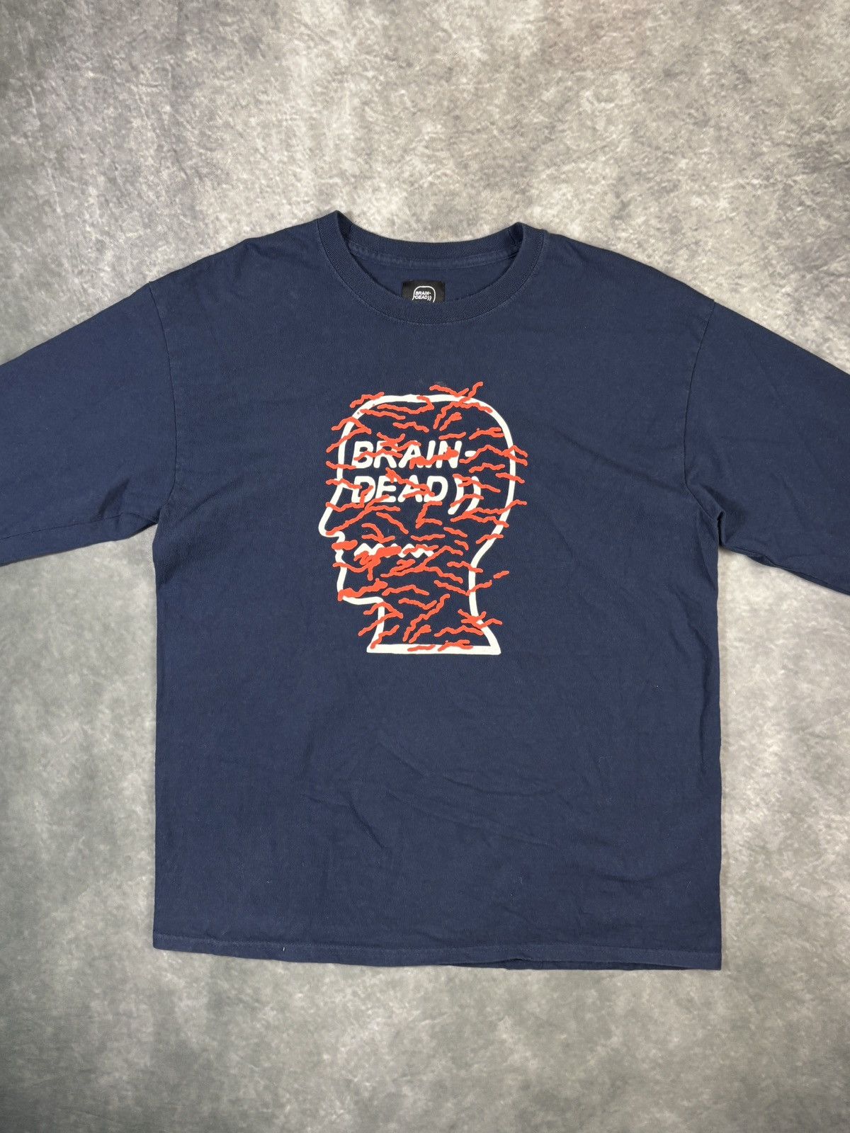 Brain Dead Brain Dead Longsleeve Shirt Long Sleeve Graphic Tee Navy Blu Size US M / EU 48-50 / 2 - 3 Thumbnail