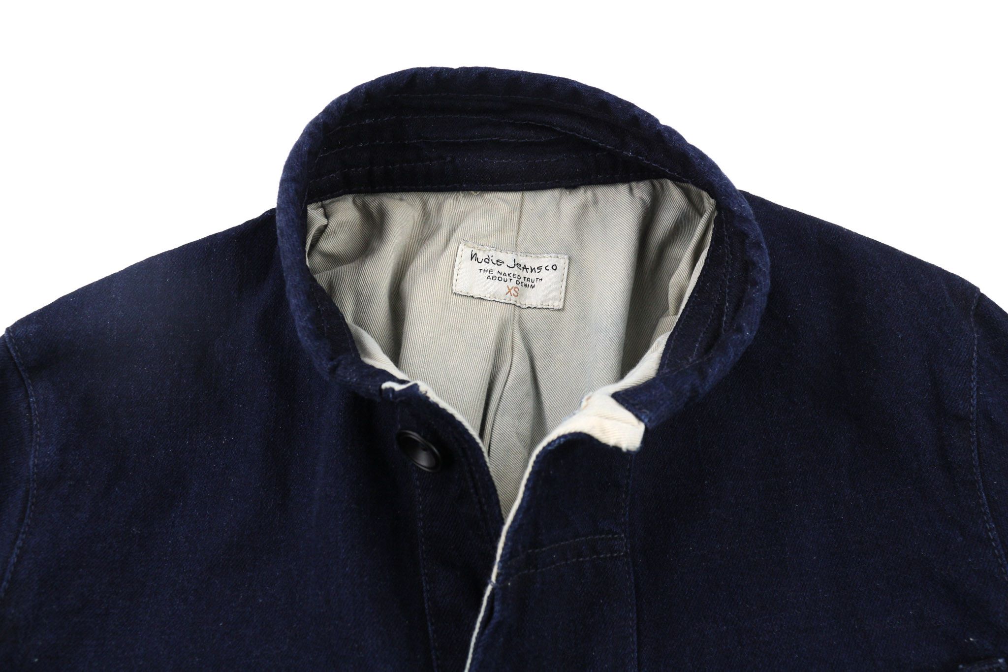 Nudie Jeans JULIUS XS Core Blue Buttoned Pockets Logo Jacket 81025 Size US XS / EU 42 / 0 - 5 Thumbnail