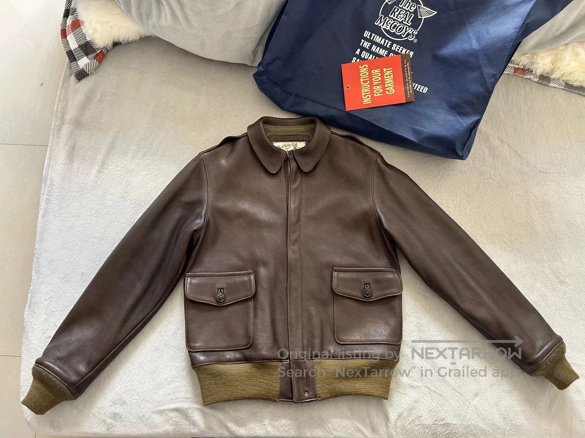 The Real McCoy's real mccoy A2 brown leather jacket. Size US M / EU 48-50 / 2 - 2 Thumbnail