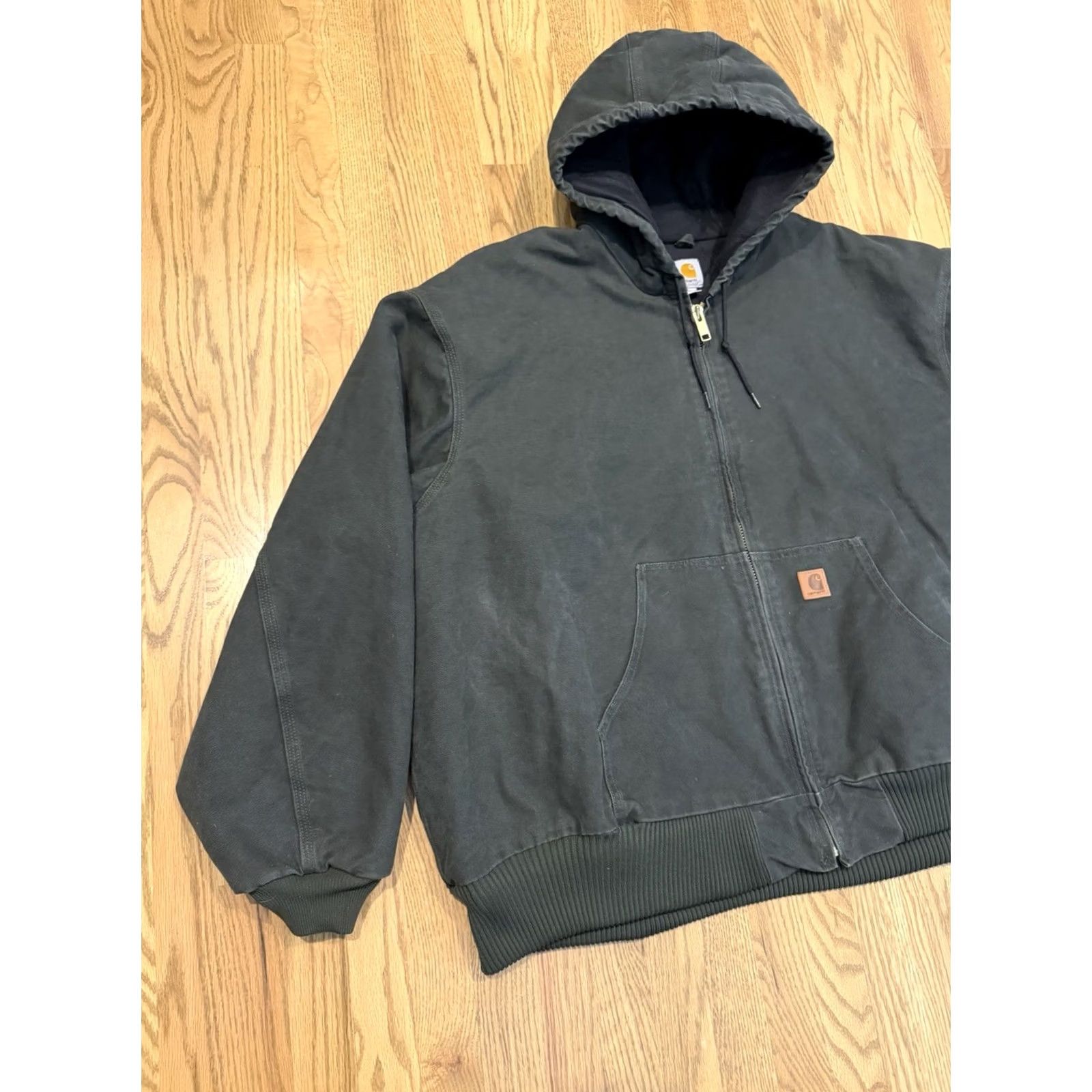 Carhartt Vintage Carhartt Jacket Mens 5XL J130 MOS Green 90s Hooded Canvas Workwear Zip - Outdoor Casual Size US XXL / EU 58 / 5 - 2 Thumbnail