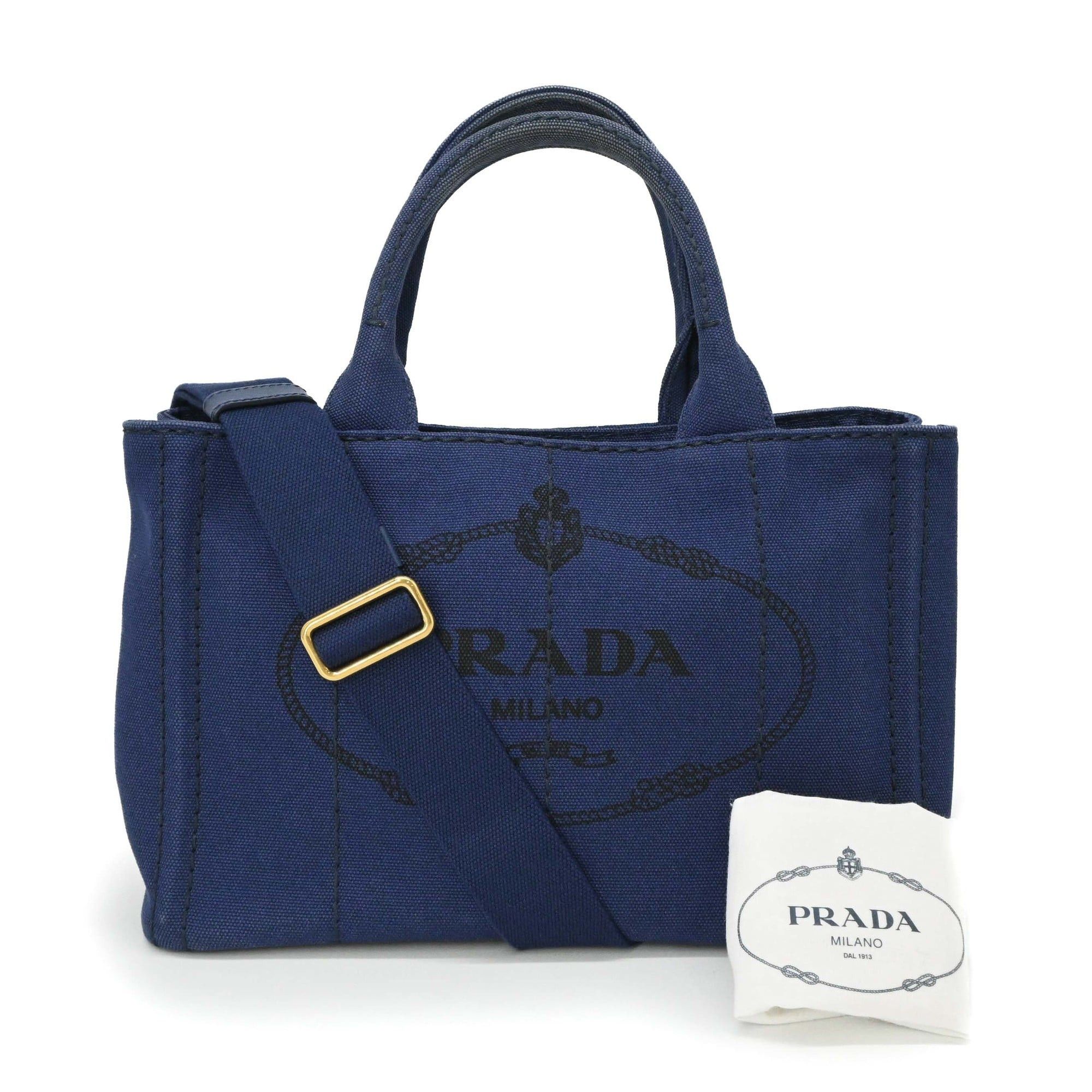 Prada PRADA Canapa Tote Bag Shoulder Handbag Canvas Blue Women's 1BG439 Size ONE SIZE - 1 Thumbnail
