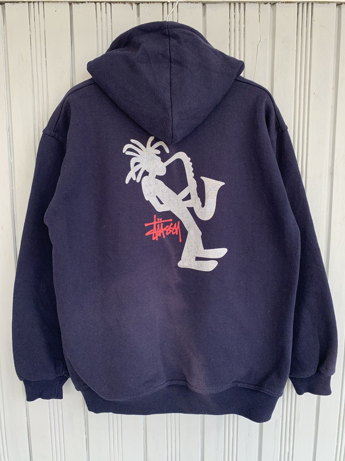 Stussy RARE Vintage Stussy Stickman Trumpet Jazzman Hoodie Size US M / EU 48-50 / 2 - 1 Thumbnail