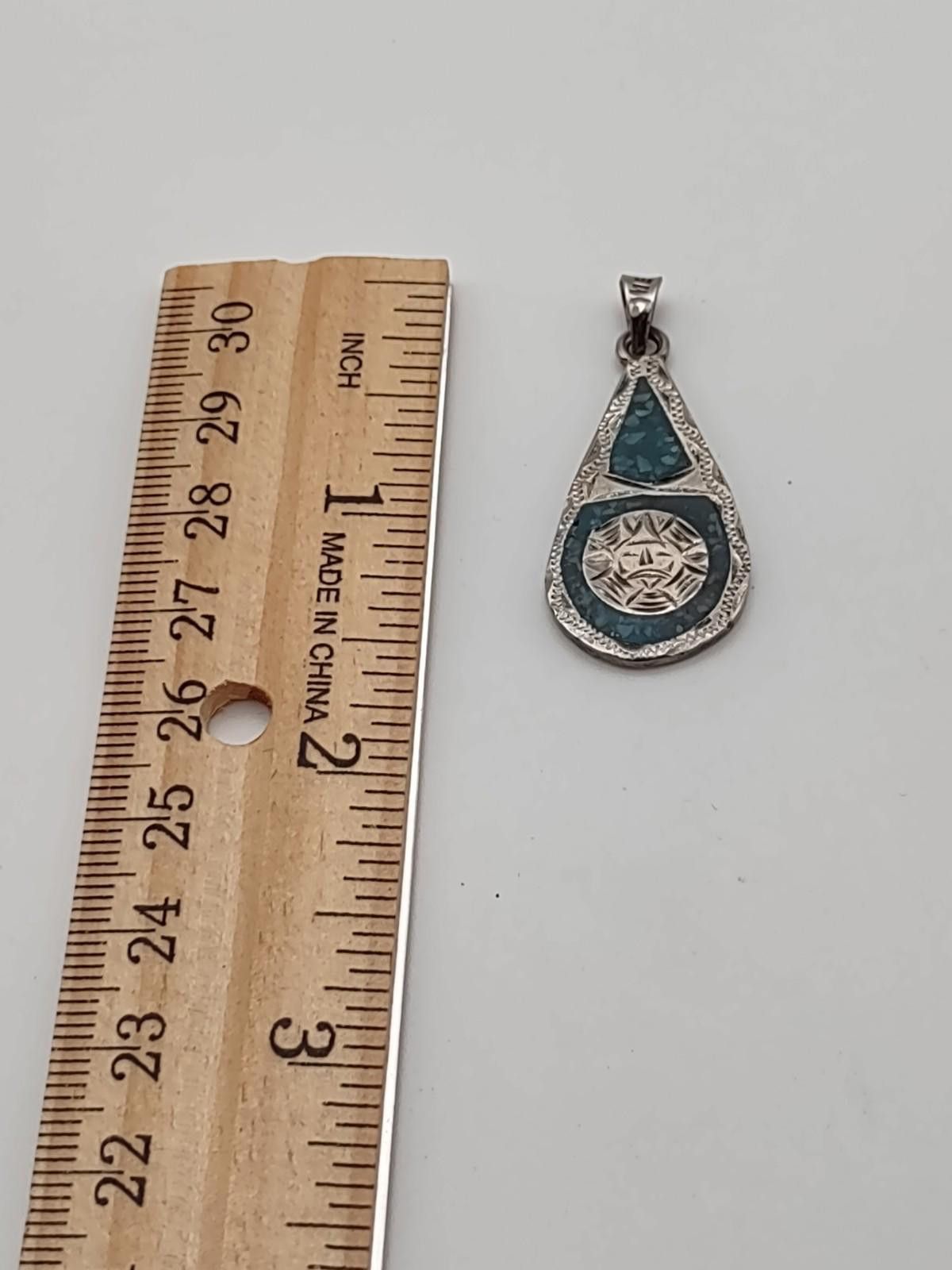 The Unbranded Brand Mexico Silver Tone Inlay Sun Face Pendant 3.9g Size ONE SIZE - 3 Thumbnail