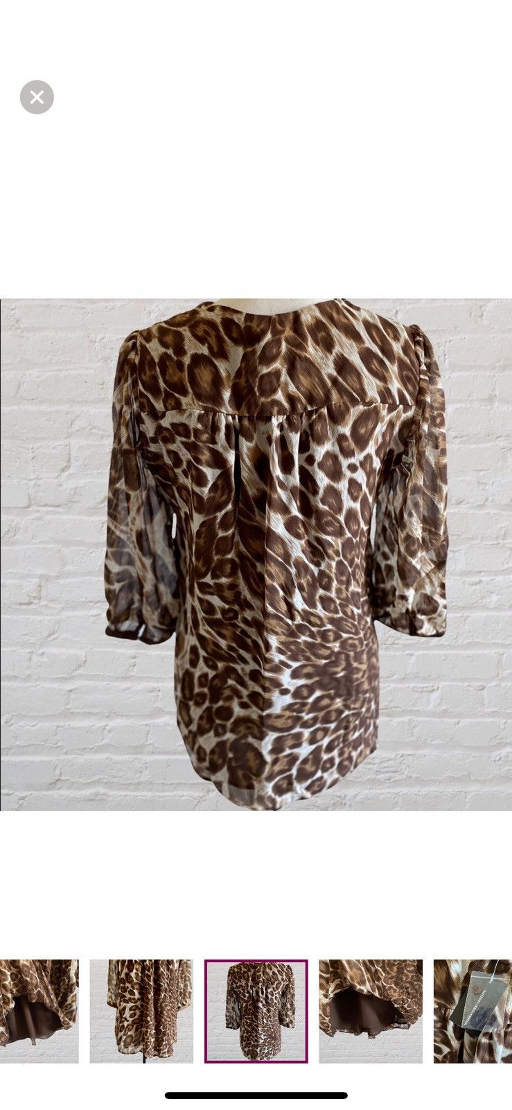 I.N.C INC INTERNATIONAL SILK LEOPARD EMBELLISHED BEADED TOP Size XS / US 0-2 / IT 36-38 - 12 Thumbnail