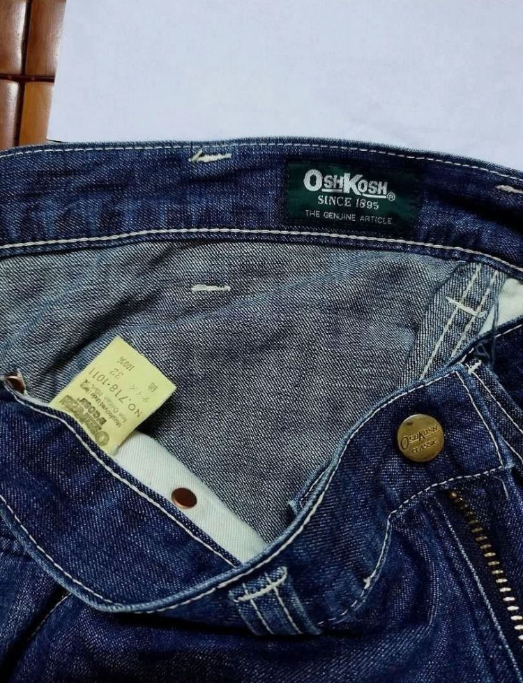 Oshkosh Vtg 90s OshKosh B'gosh Baggy Carpenter Jeans Faded Indigo Size US 33 - 6 Thumbnail