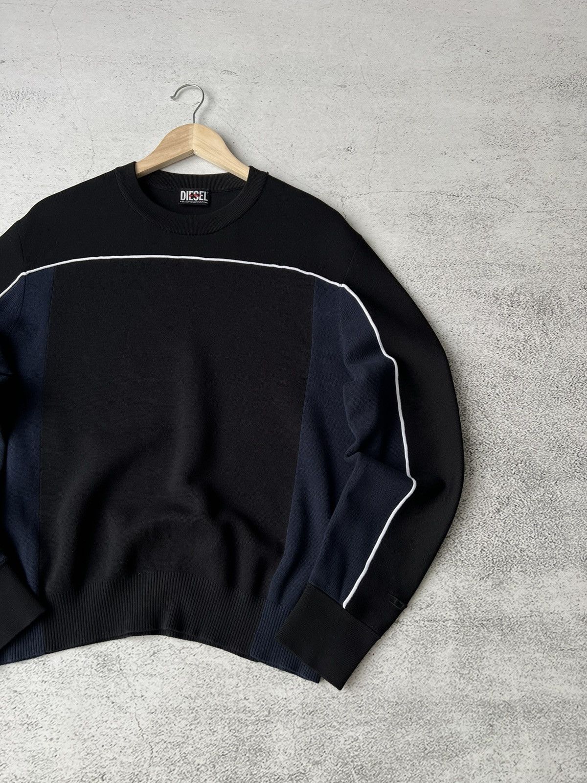 Diesel Diesel Black Cotton Knit Sweater Size M Size US M / EU 48-50 / 2 - 2 Thumbnail