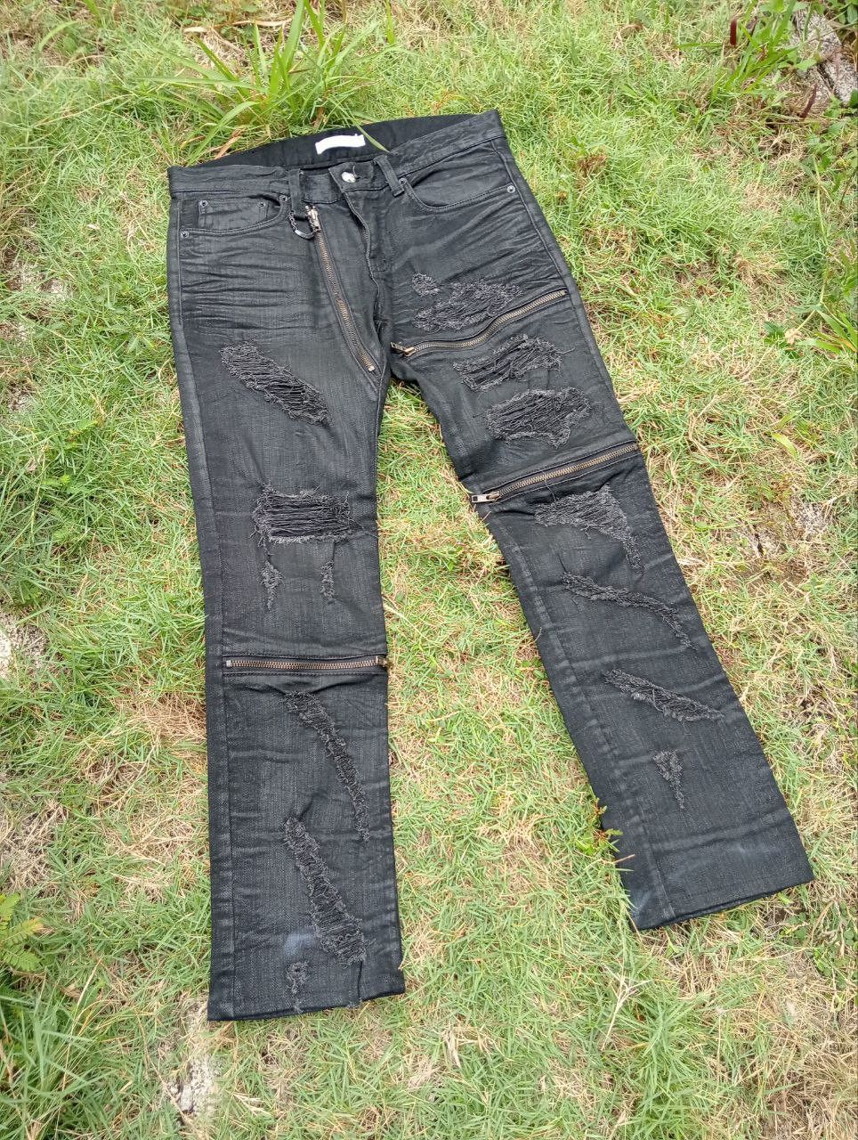 Japanese Brand JAPANESE MIDAS ZIPPER DISTRESSED LOOK STRETCH JEANS Size US 32 / EU 48 - 3 Thumbnail