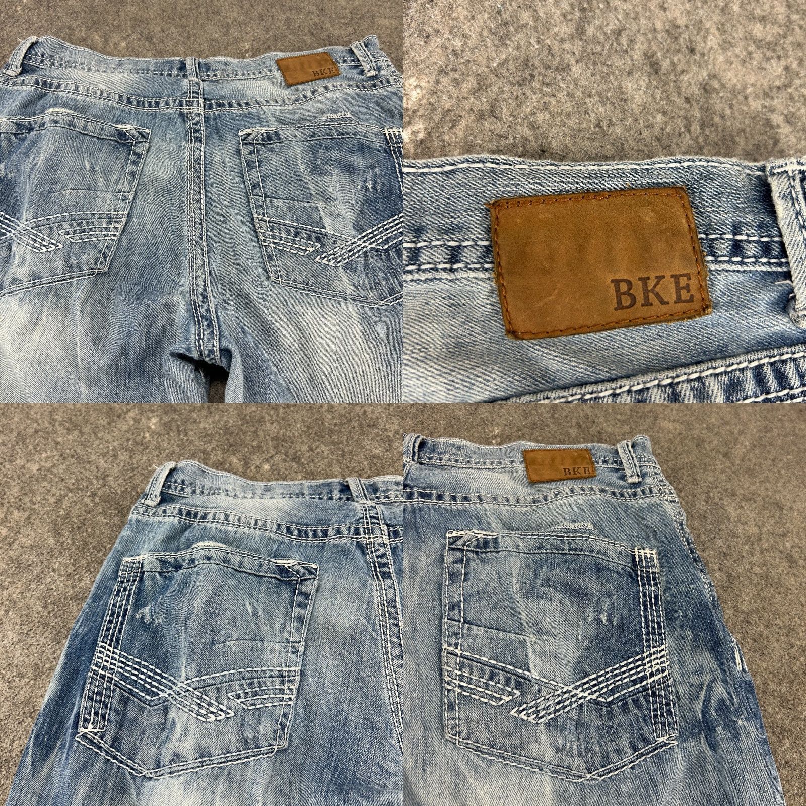 Vintage BKE Tyler Jeans Men 34S 34x31 Blue Relaxed Bootcut Light Wash Denim Size US 34 / EU 50 - 9 Thumbnail
