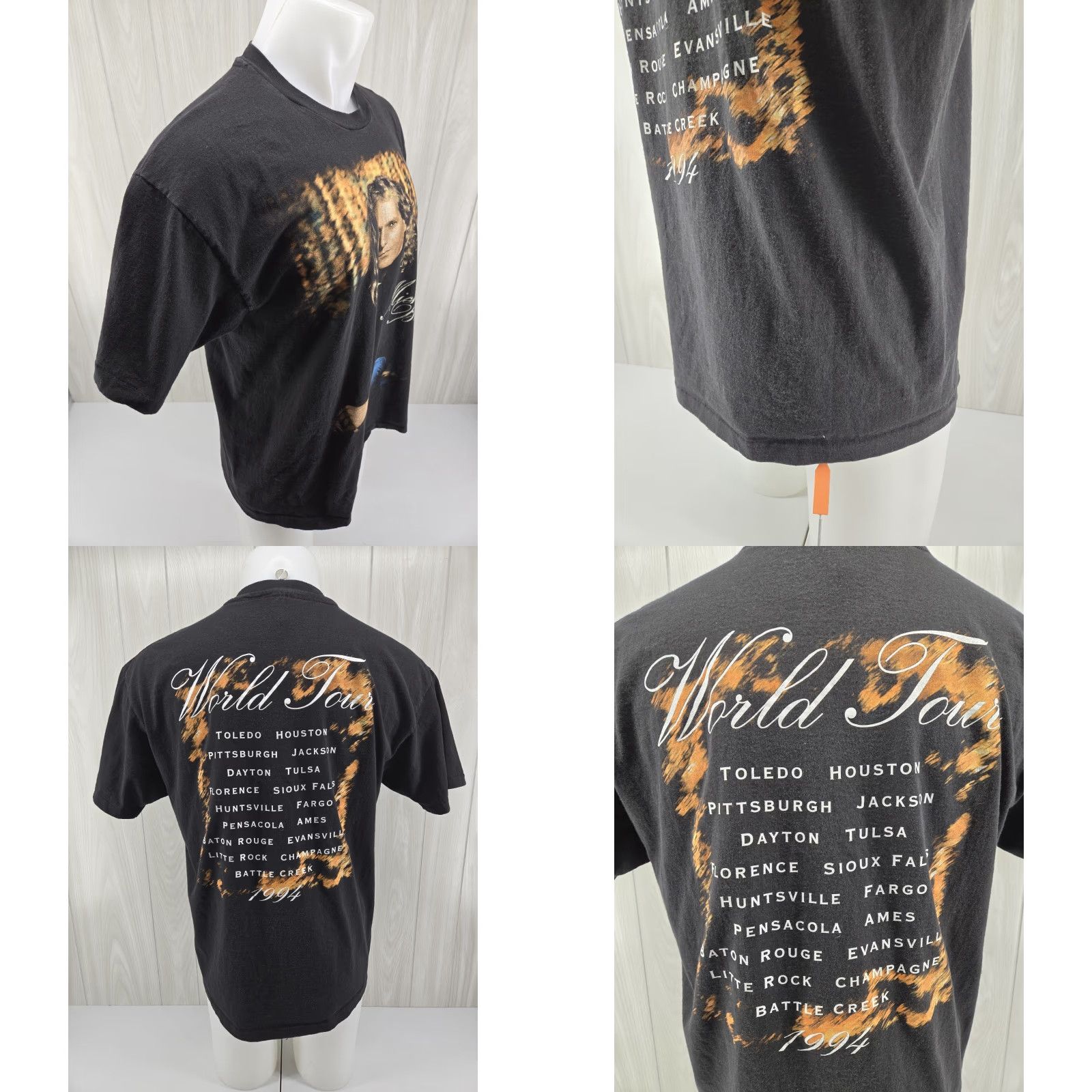 Hanes VINTAGE Hanes T-Shirt Michael Bolton 1994 World Tour 90s Shirt XL Black Short Sleeve Mens Size US XL / EU 56 / 4 - 8 Thumbnail