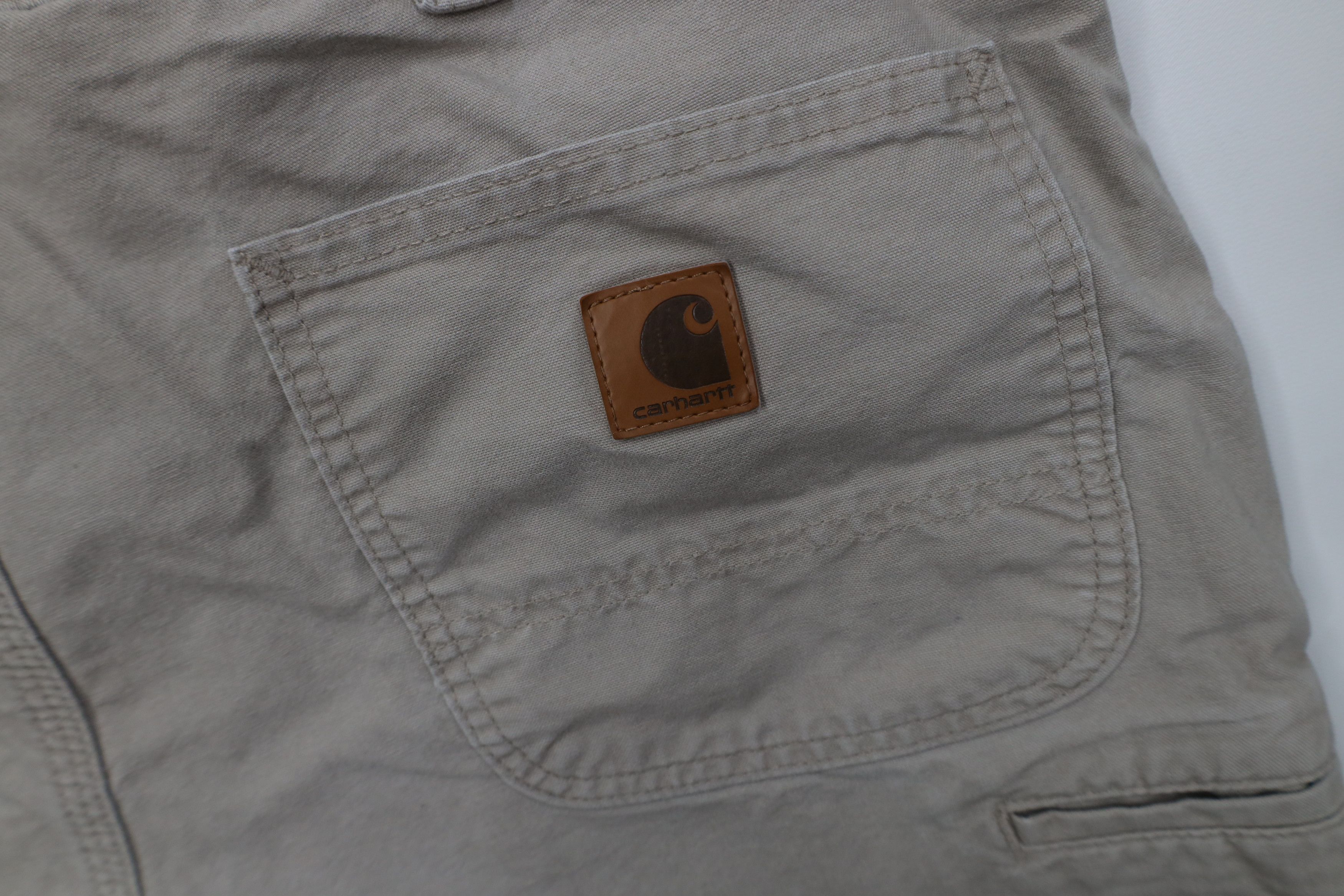 Carhartt Vintage Y2K Carhartt Spell Above Knee Relaxed Fit Shorts Tan Size US 38 / EU 54 - 12 Thumbnail