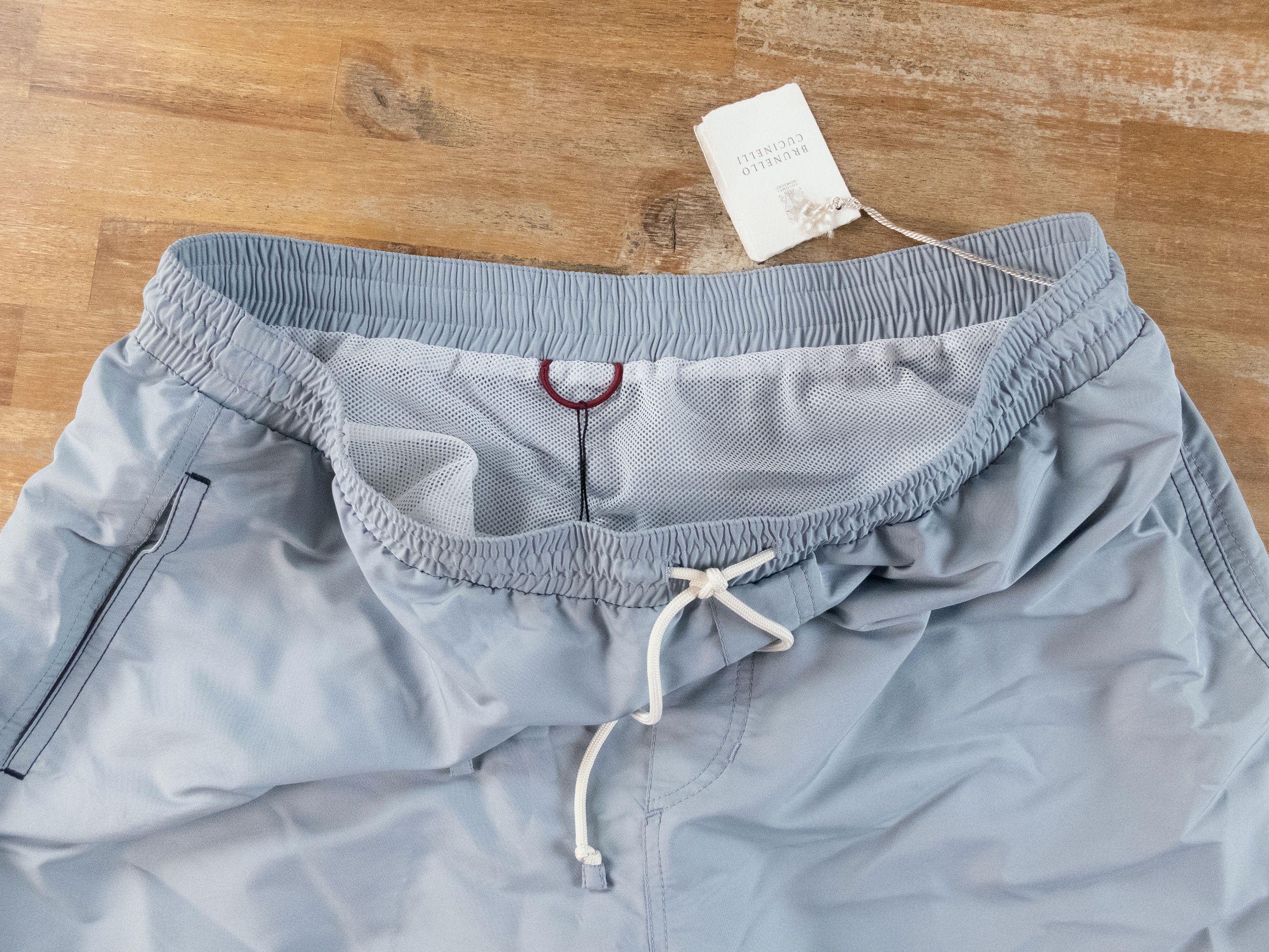 Brunello Cucinelli BRUNELLO CUCINELLI solid light blue logo swim shorts XL Size US 36 / EU 52 - 7 Thumbnail