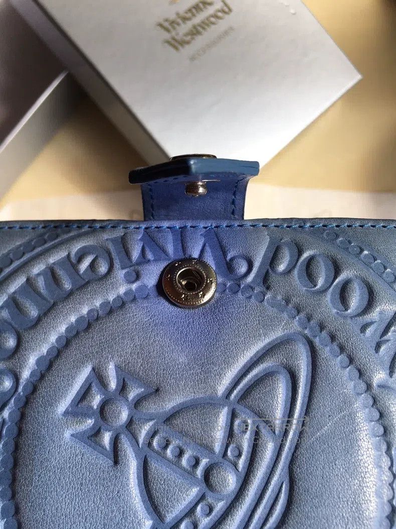 Vivienne Westwood Vivienne Westwood Fog Blue Saturn Embossed Short Leather W Size ONE SIZE - 3 Thumbnail