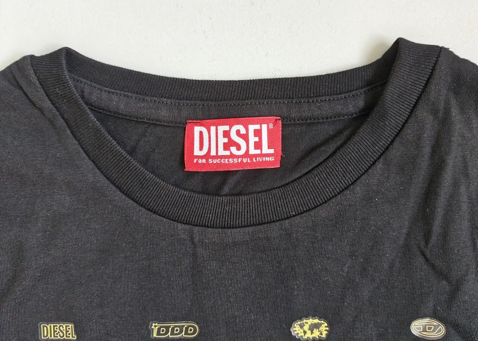 Diesel DIESEL Black T-shirt with DSL 78 Denim print T 4188 Size US XS / EU 42 / 0 - 4 Thumbnail