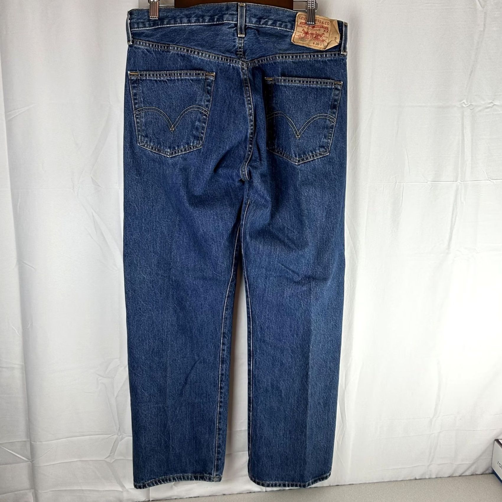 Levi's New Title: Levi's 501 Denim Jeans - Medium Wash - Button Fly - 36" Waist - 34"inseam - 501 Logo - 30" Length Size US 36 / EU 52 - 7 Thumbnail