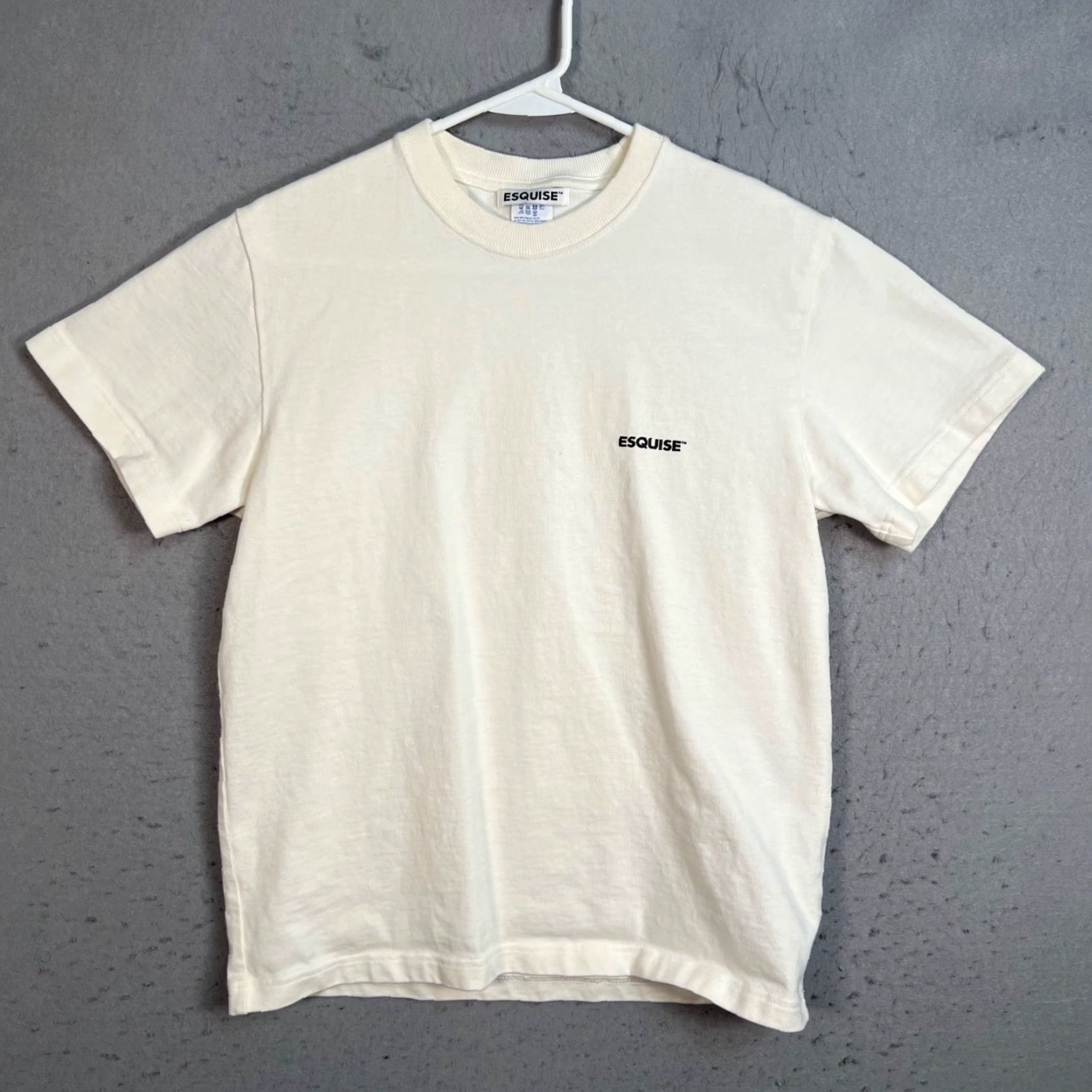 Vintage Esquise Mens T-Shirt White Organic Cotton Logo Crew Neck Short Sleeve 2020s Regular Size M Men Size US M / EU 48-50 / 2 - 2 Thumbnail
