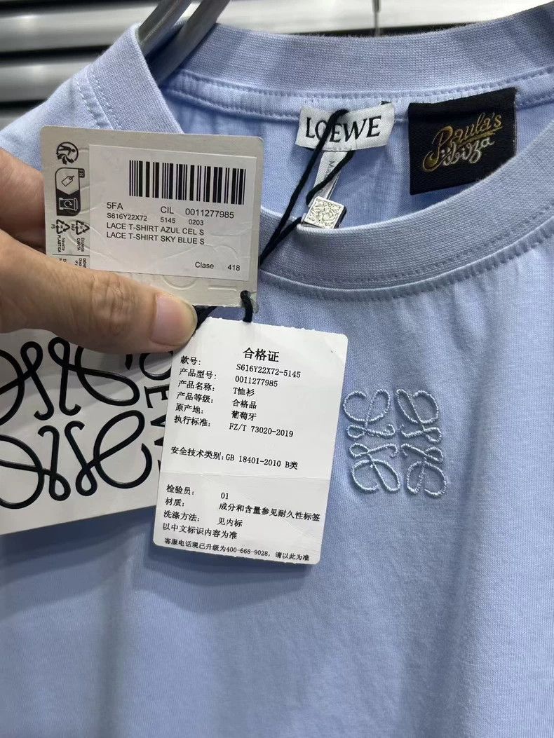 Loewe LOEWE Blue short sleeve with embossed logo on the collar a Size S / US 4 / IT 40 - 3 Thumbnail