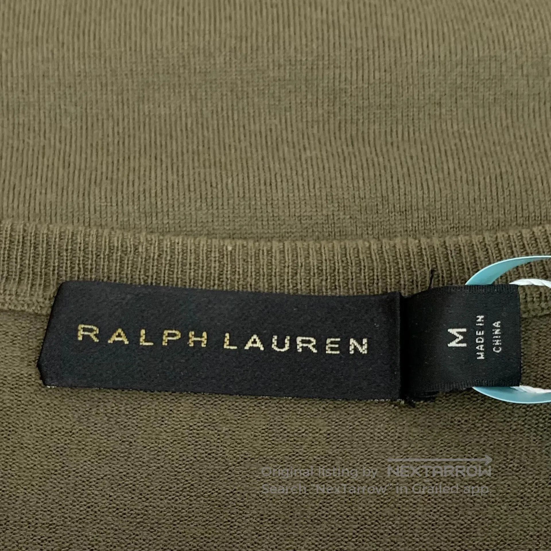 Polo Ralph Lauren Ralph Lauren Military Green Leather Patch Wool Round Neck Size US M / EU 48-50 / 2 - 5 Thumbnail