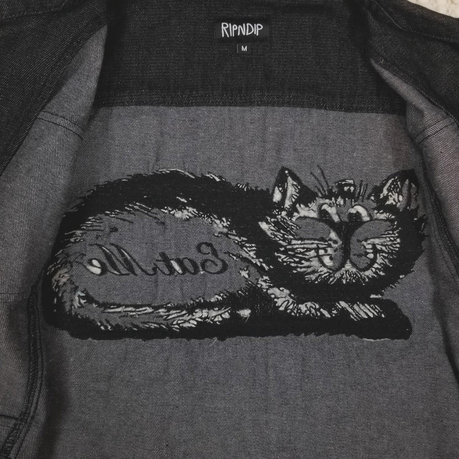 RIPNDIP Ripndip Eat me Embroidered Denim Jean Jacket Black Sz Medium Size US M / EU 48-50 / 2 - 8 Thumbnail