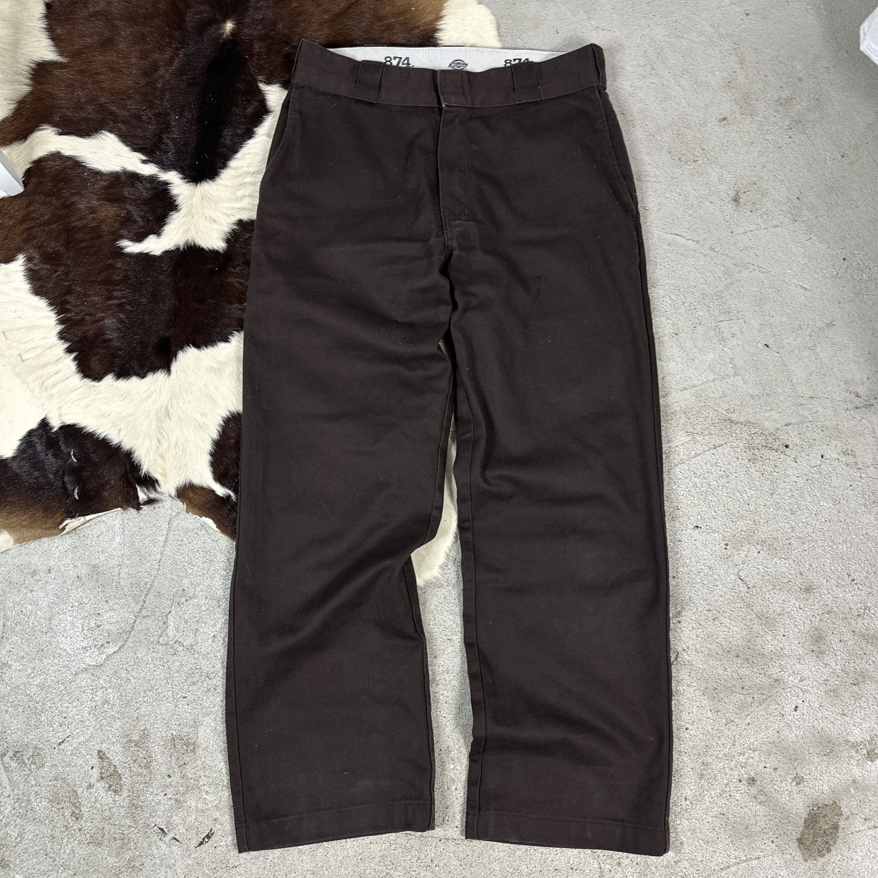 Dickies × Vintage Vintage Casual Original Fit Dark Brown Dickies Pants 00s Size US 31 - 3 Thumbnail