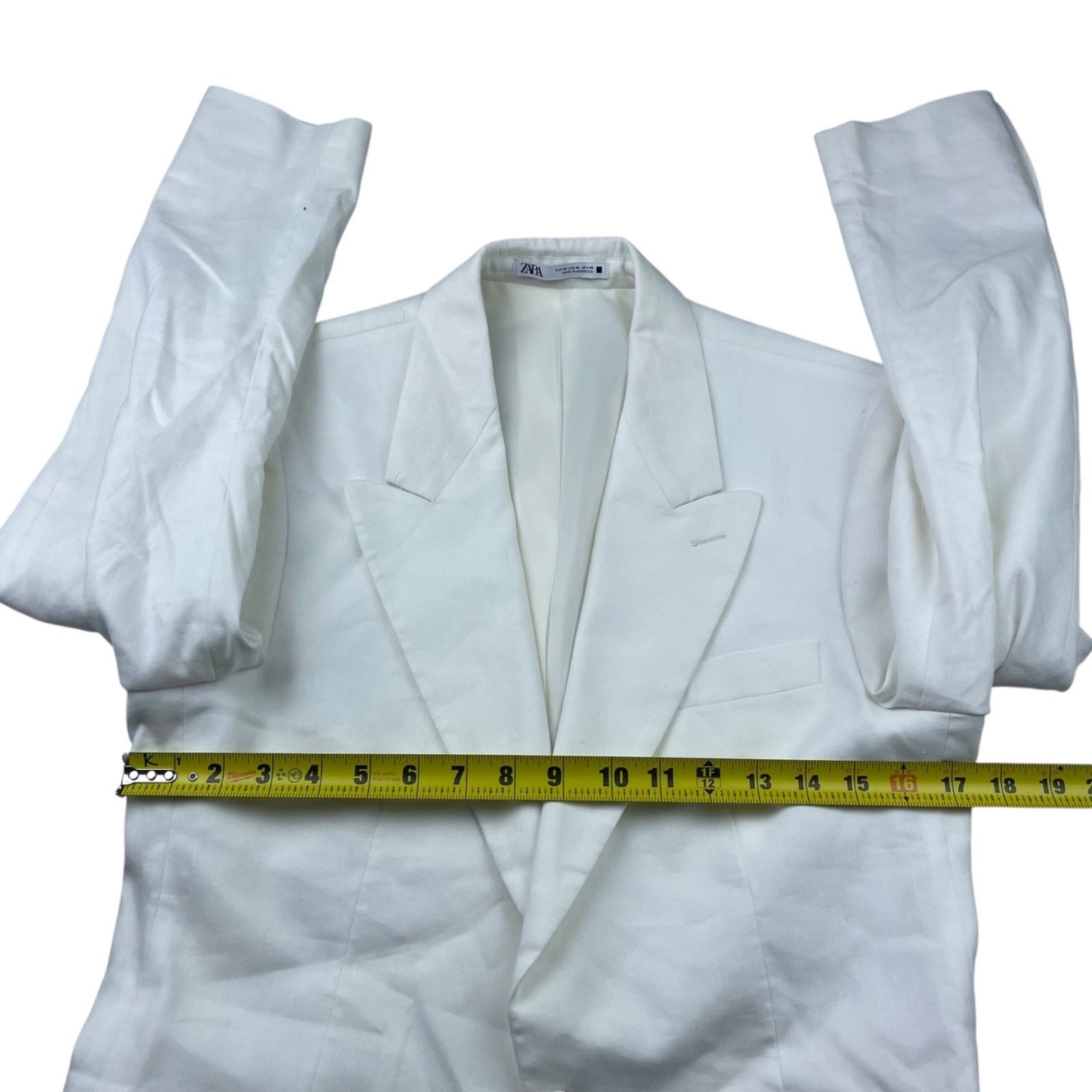 Zara Zara Men's Performance Slim Fit 1-Button Blazer White • 36R Size 36R - 8 Thumbnail