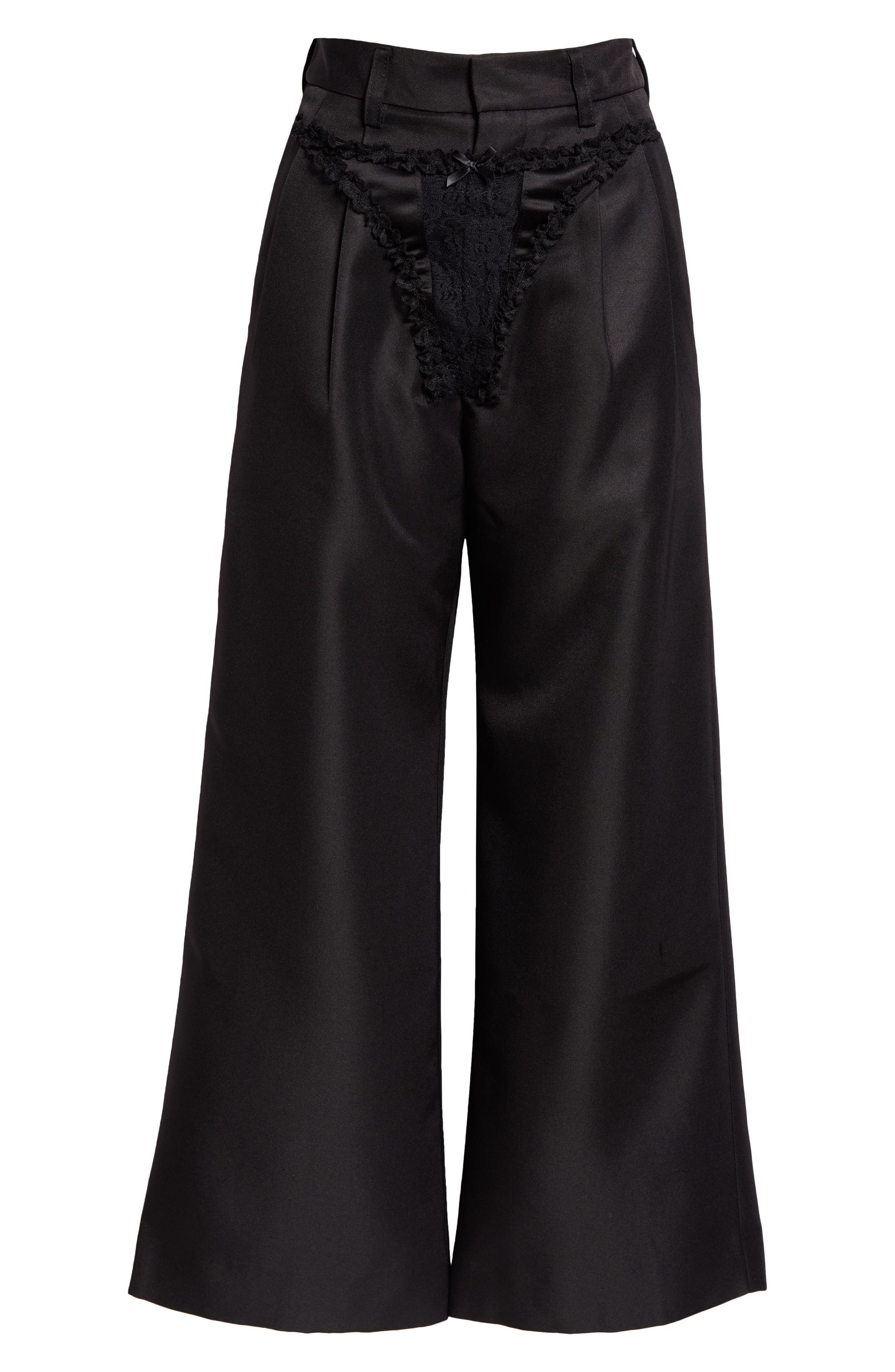 Vaquera $650 Vaquera Underwear Detail Wide Leg Woven Satin Pants Size 29" - 1 Thumbnail