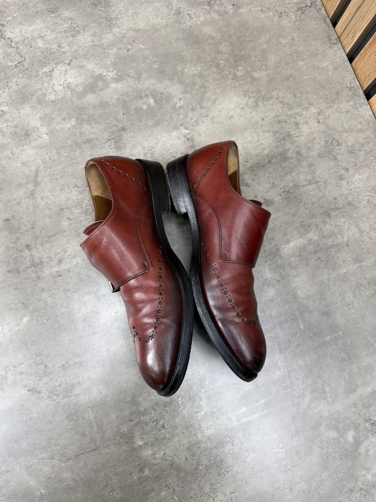 Antonio Maurizi Antonio Maurizi Double Monk Strap Leather Shoes Burgundy Size US 9 / EU 42 - 11 Thumbnail