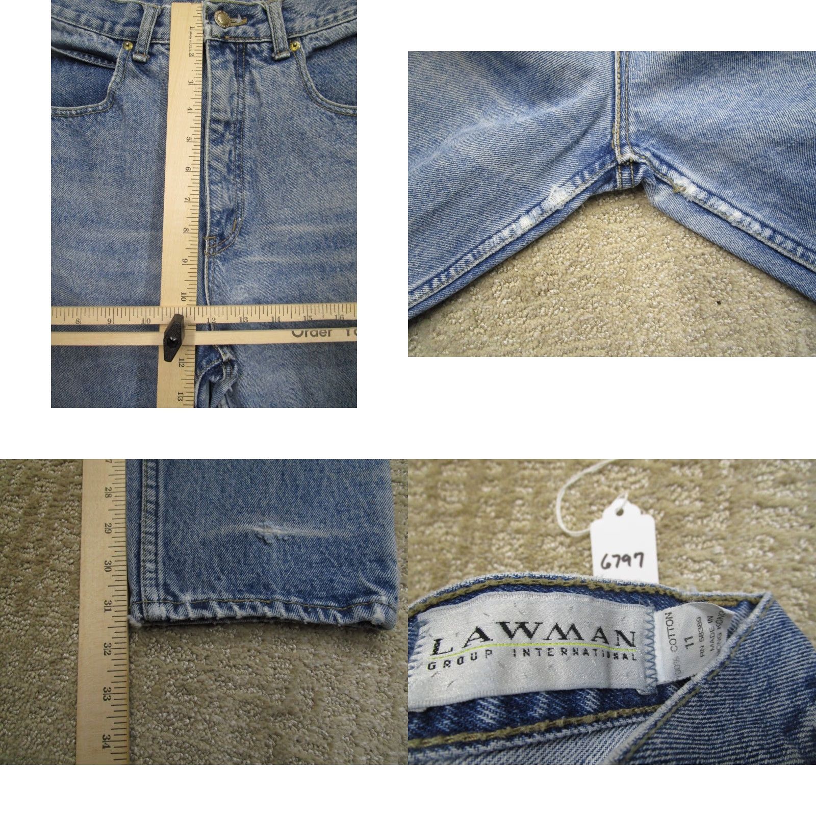 Vintage VINTAGE Lawman Jeans Women 27x30 Blue High Rise Western Mom Jeans Light Wash 90s Cowboys Womens Size 27" / US 4 / IT 40 - 8 Thumbnail