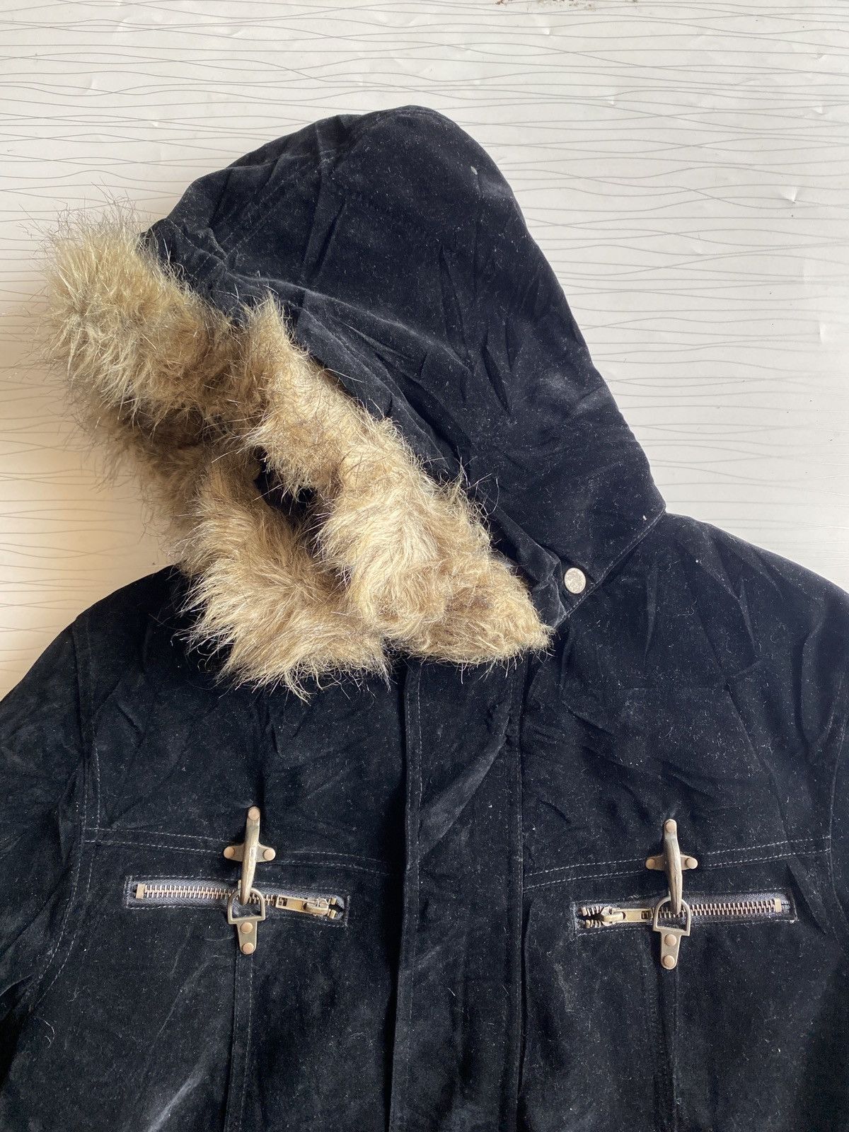 20471120 Vintage Fur Hood Parka Black Jacket - Quilted Lining Size US M / EU 48-50 / 2 - 19 Thumbnail