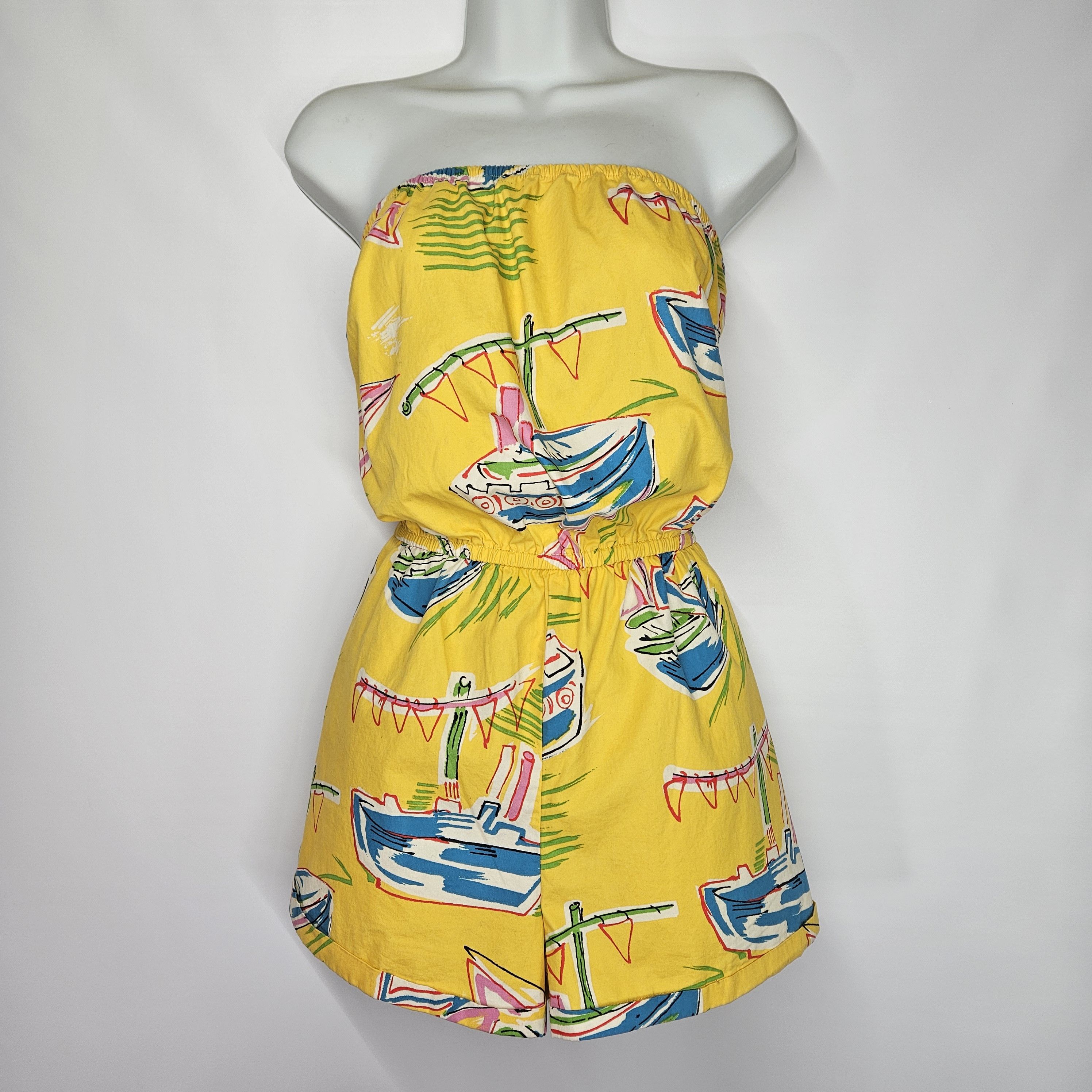 Other Kimchi Blue Size L Romper Strapless Shorts Yellow Sailing Size 34" / US 12 / IT 48 - 1 Thumbnail