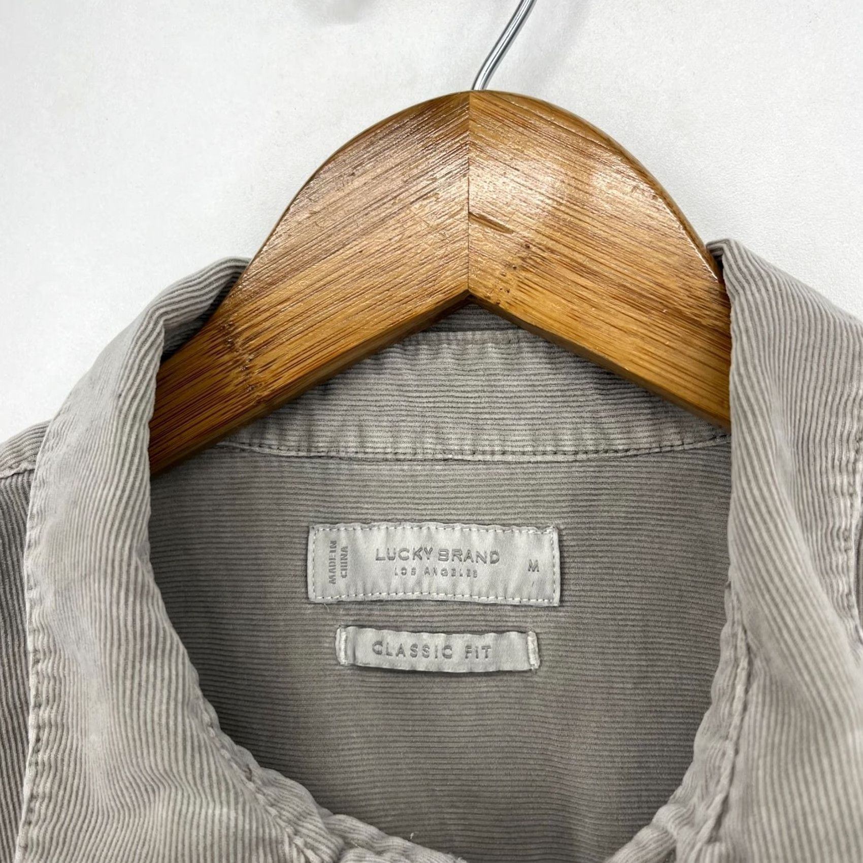 Lucky Brand Lucky Brand Long Sleeve Button-Up Shirt M Gray Corduroy Classic Fit Men Size US M / EU 48-50 / 2 - 6 Thumbnail