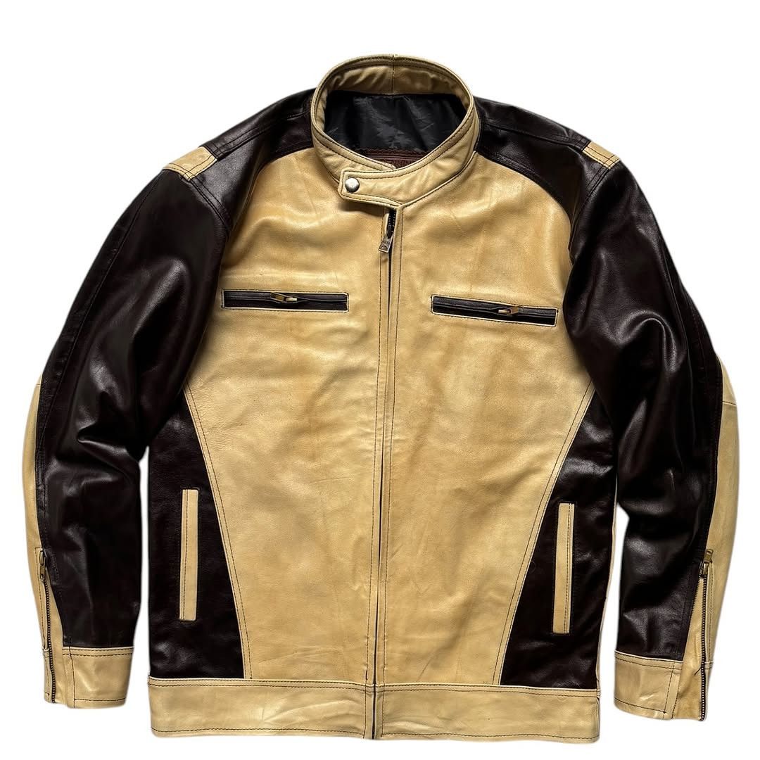 Genuine Leather × Vintage Vintage Biker Leather Jacket Size US M / EU 48-50 / 2 - 1 Thumbnail