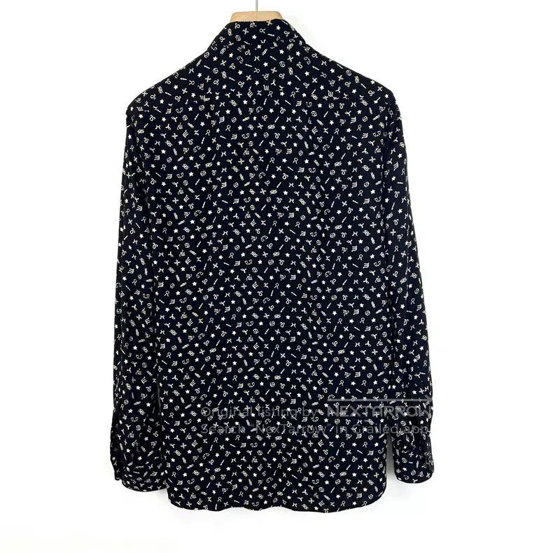 Saint Laurent Paris Saint Laurent Paris Size 37 Black long-sleeve shirt with f Size US M / EU 48-50 / 2 - 2 Thumbnail